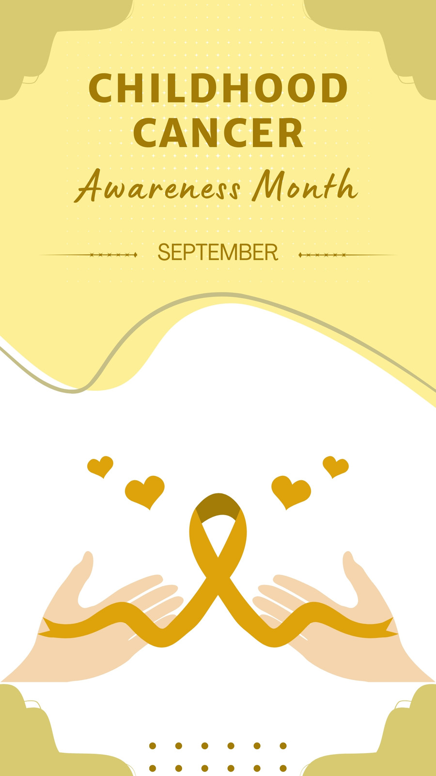 Yellow White Illustration Childhood Cancer Awareness Month Instagram Story