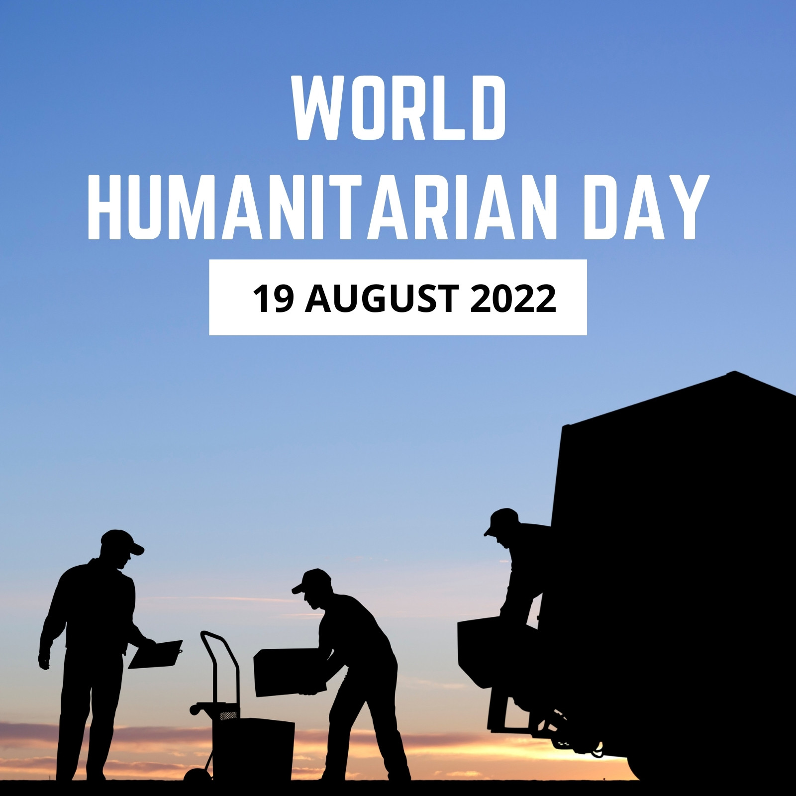 Black and Blue Minimalist World Humanitarian Day Instagram Post