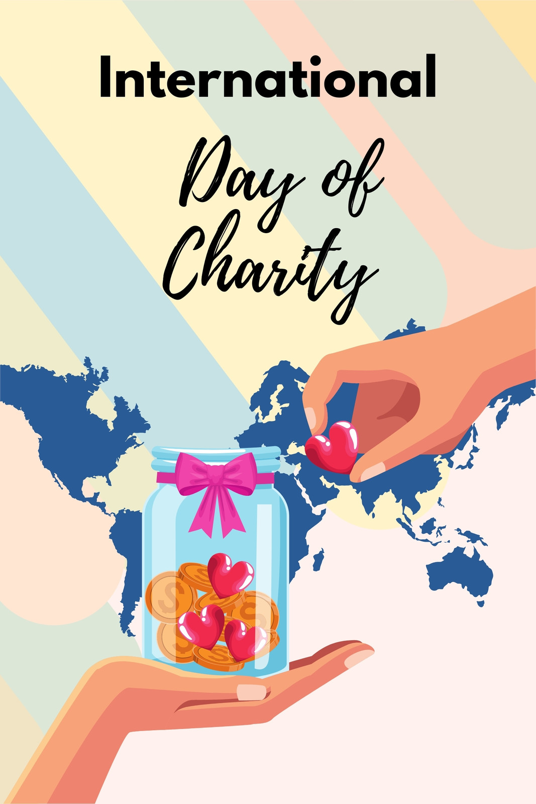 Blue Illustrative Day of Charity International Day Pinterest Pin