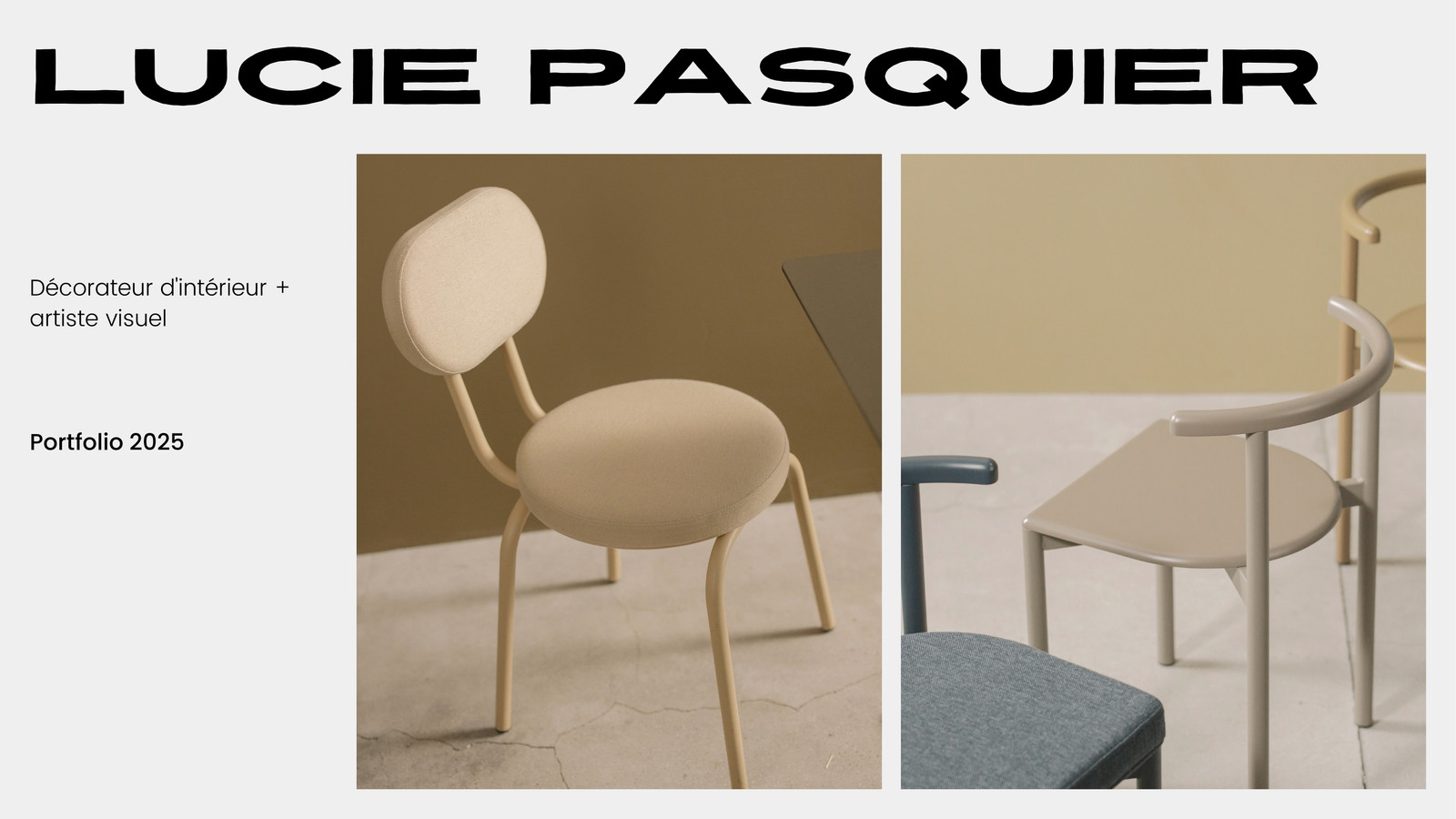 Site Web Portfolio Conception d'Intérieur / Architecture Clair Moderne Minimal Noir Ivoire