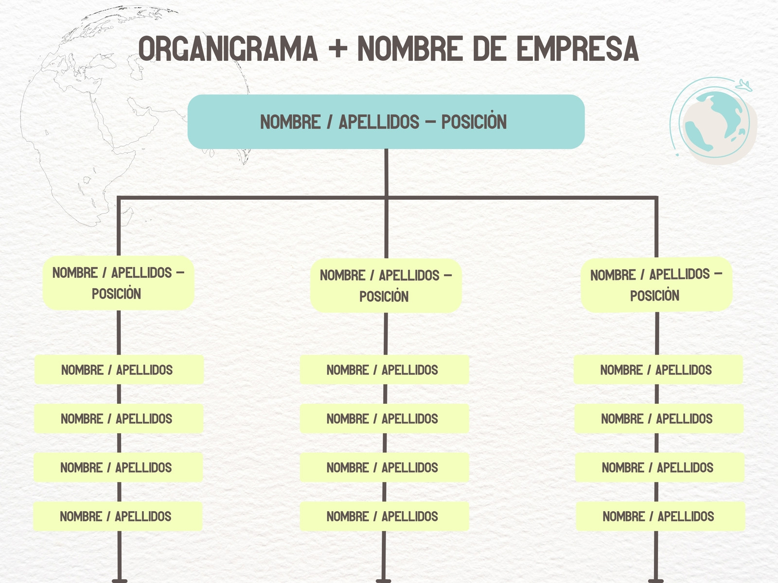 Gráfico Organigrama Empresa Profesional Blanco Neón