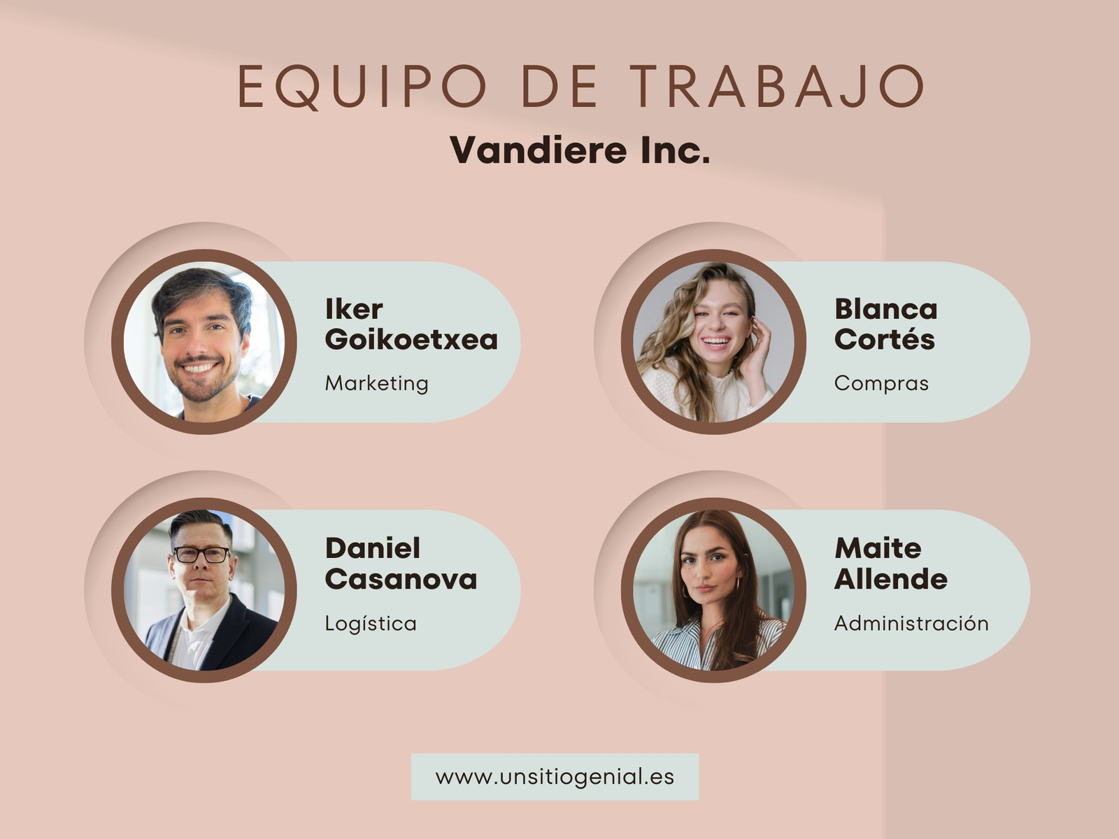 Gráfico Organización Equipo Empresa Minimalista Salmón