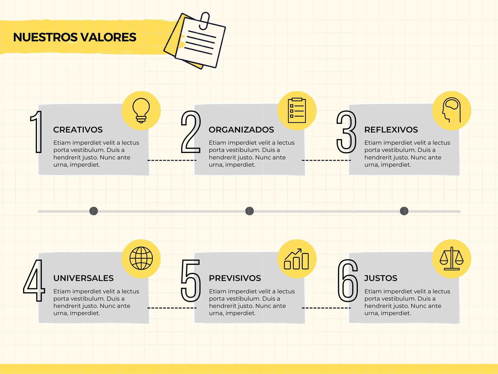 Gráfico Esquema Valores Empresa Emprendimiento Estilo Geométrico en Amarillo