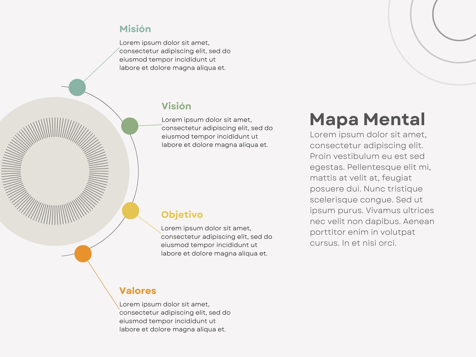 Mapa Mental Profesional Geométrico Colorido