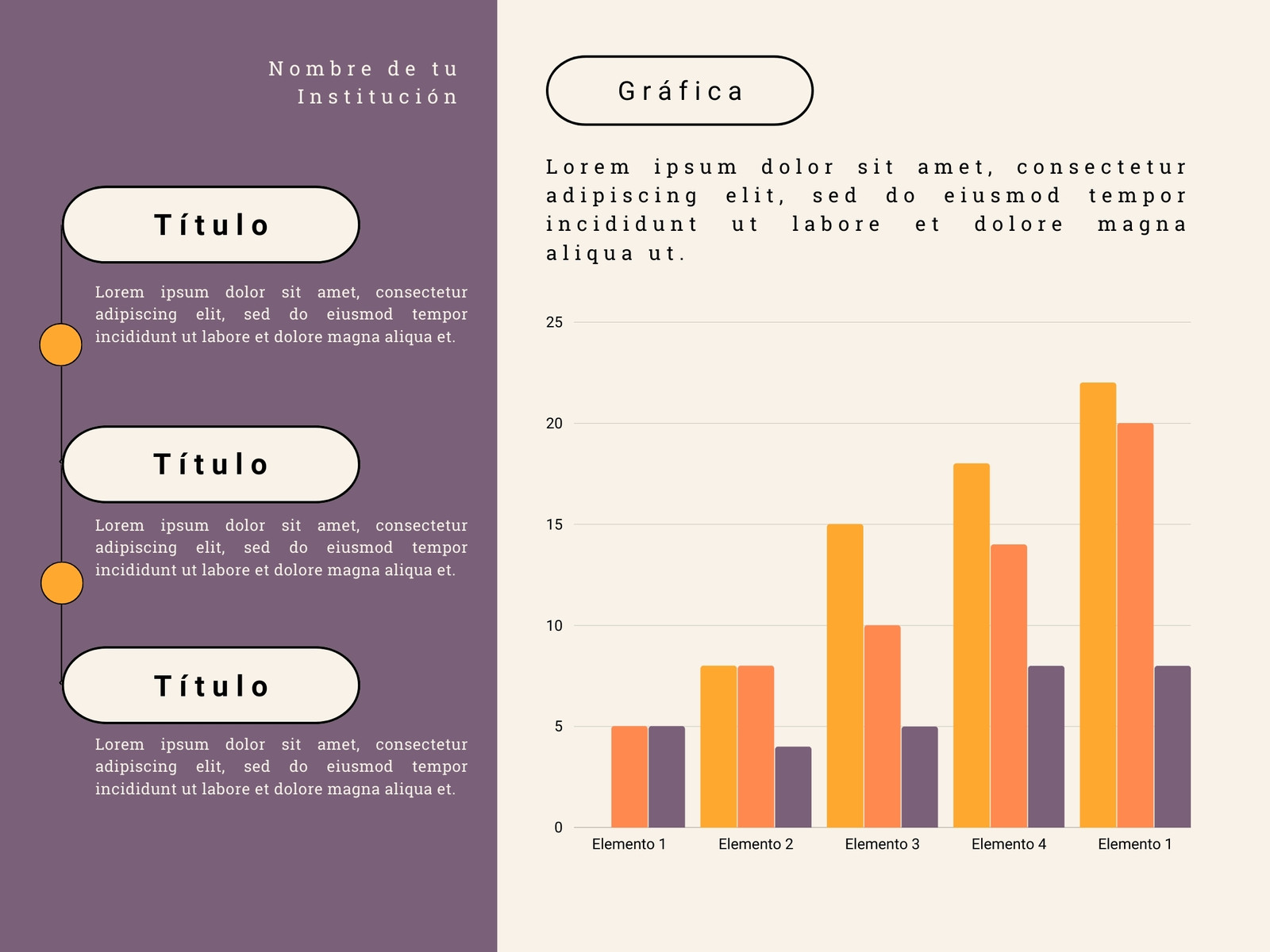 Gráfica de barras Moderno Corporativo Morado Amarillo