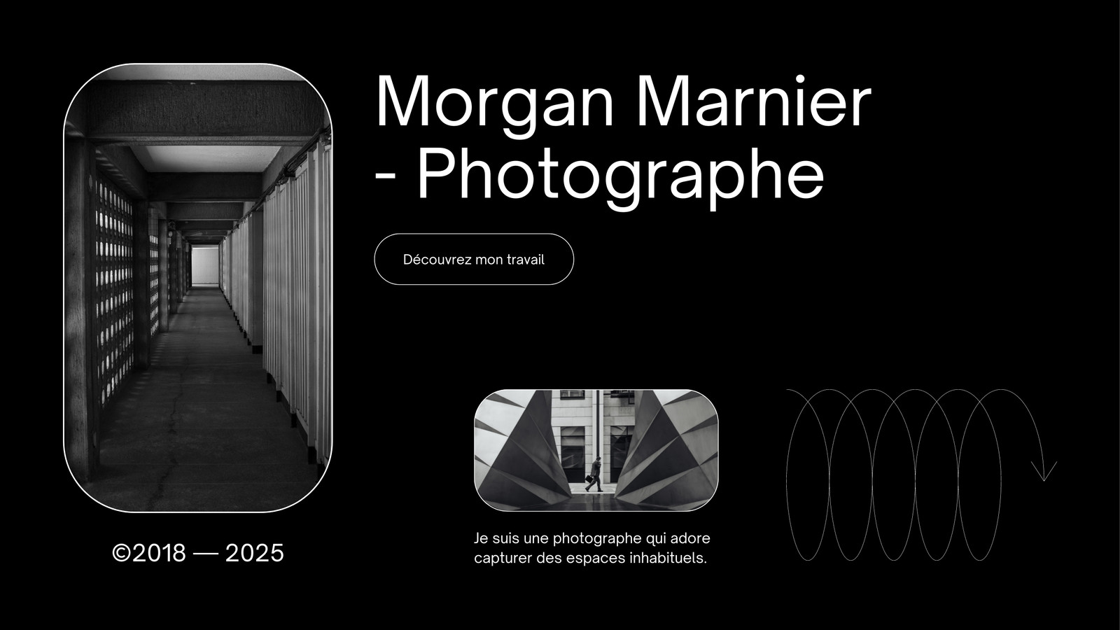 Noir et Blanc Gris Foncé Moderne Minimal Photographie Portfolio Site Web