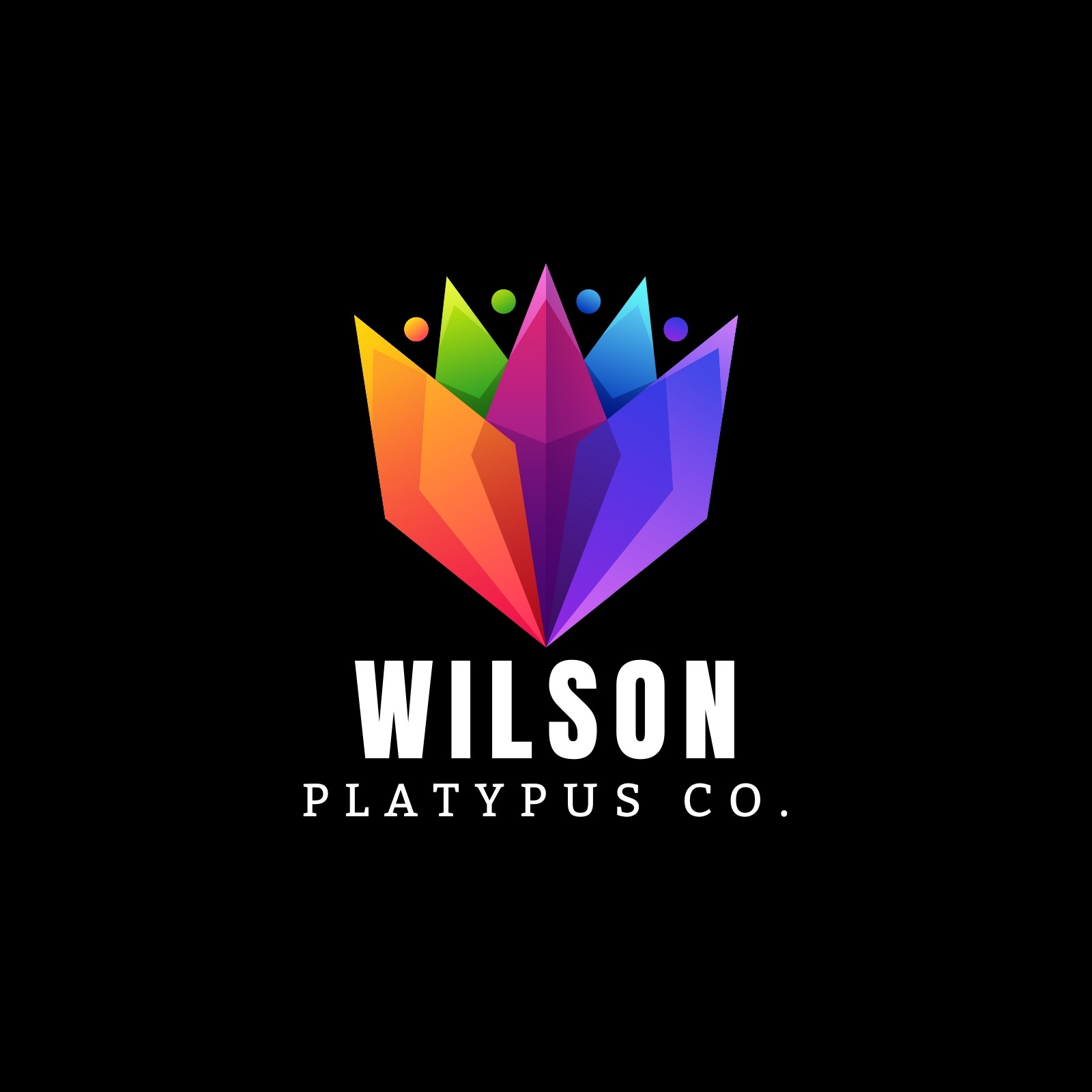 Black Blue and White Wilson Letter 3D Logo Black Blue and White Wilson Letter 3D Logo