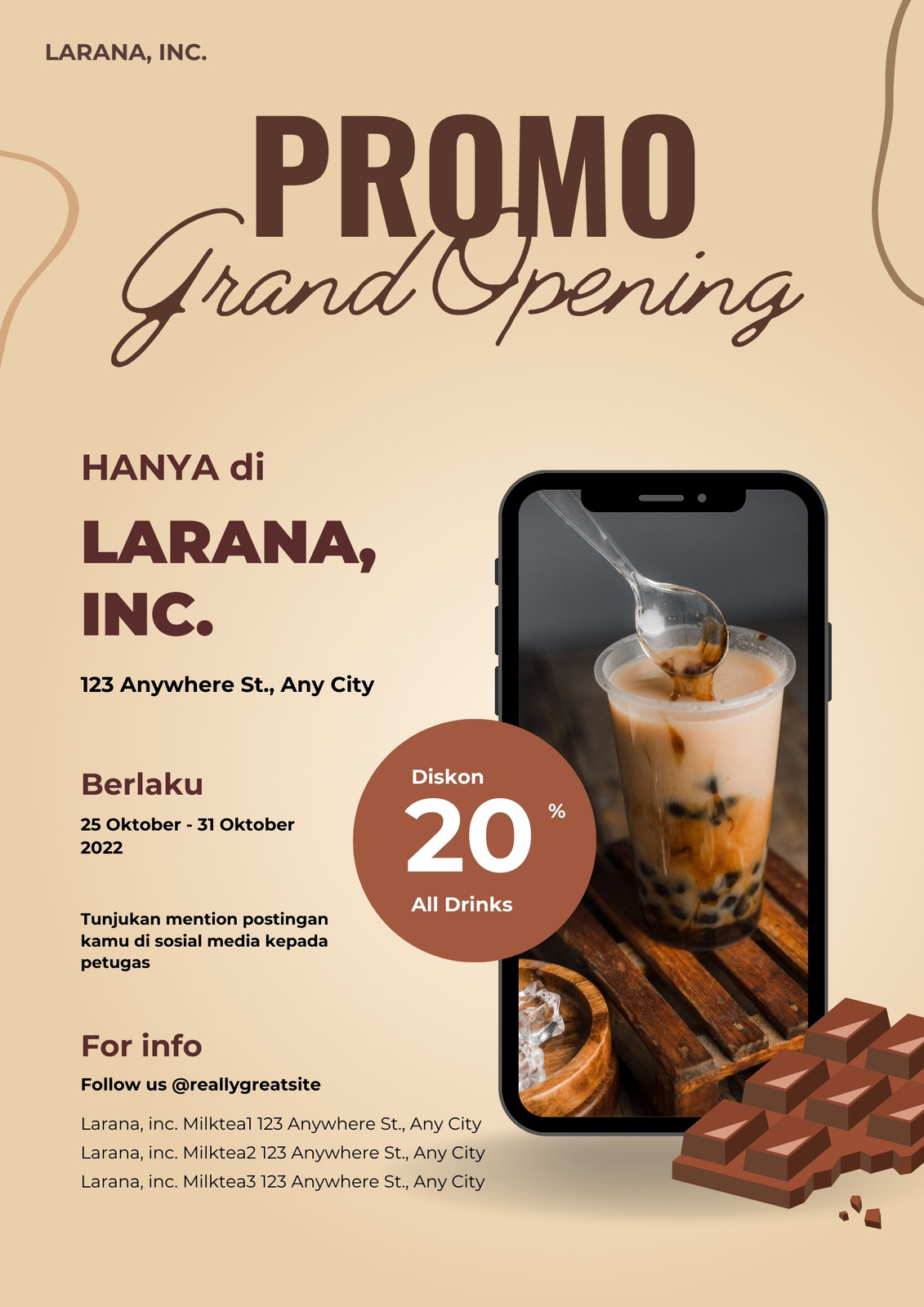 Coklat Muda Mockup Hp Selebaran Makanan Coklat Muda Mockup Hp Selebaran Makanan