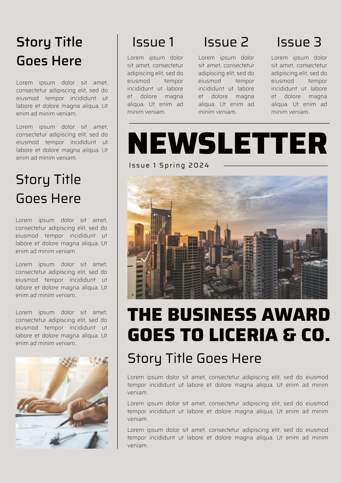 Blue and Brown Minimalist Company Newsletter