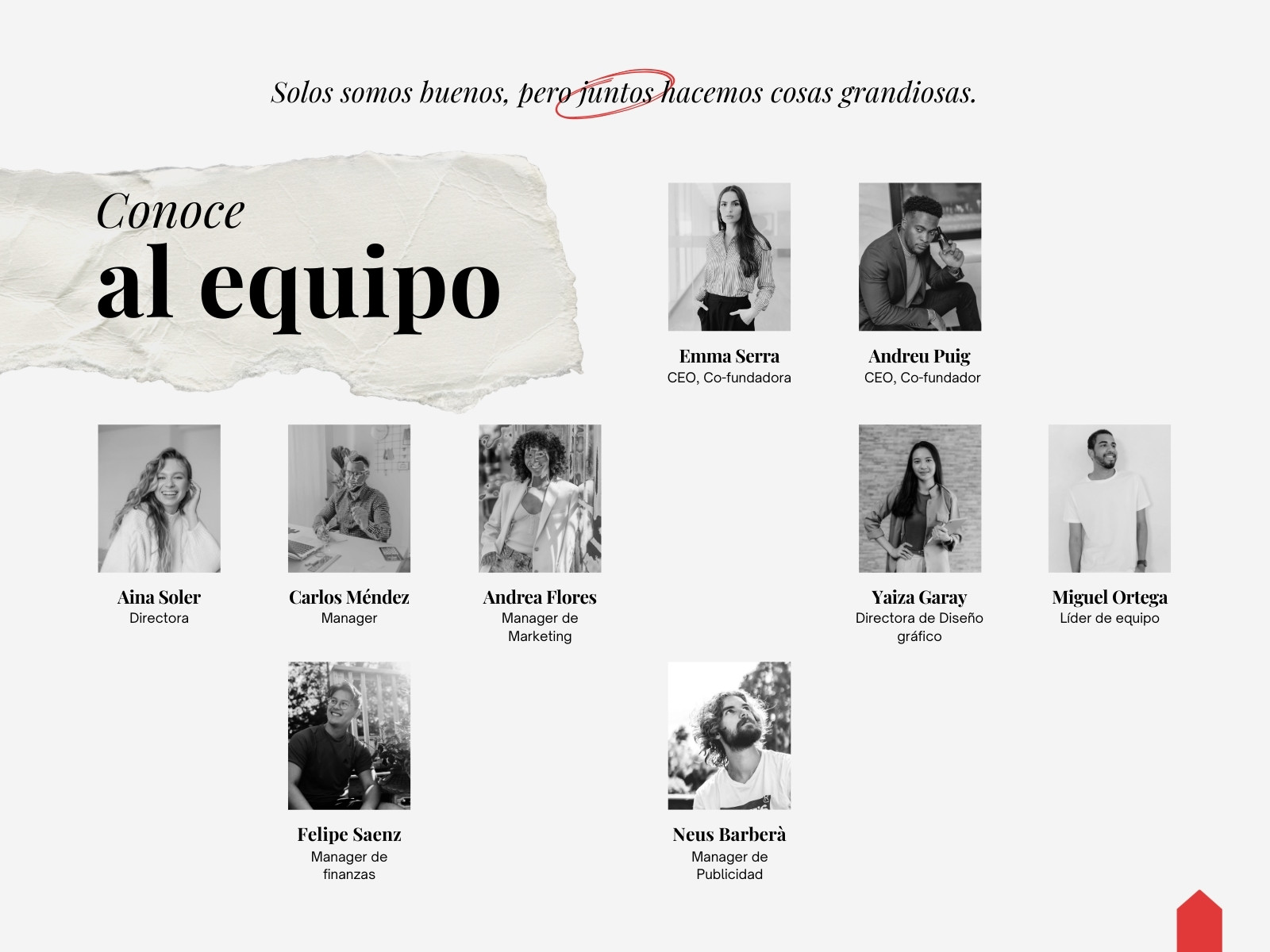 Gráfico de Presentación de Empresa Fotográfica Moderna Blanco Negro Rojo