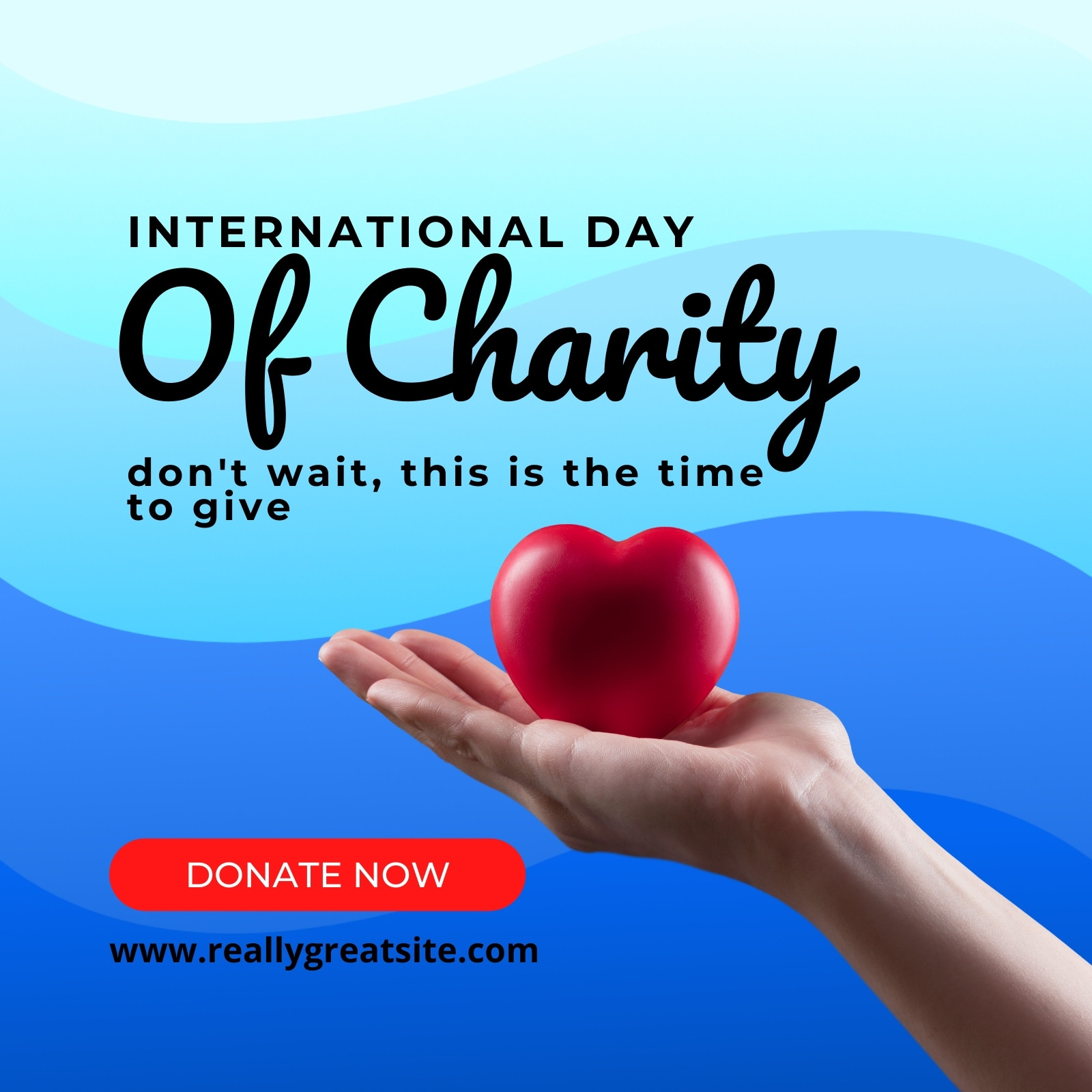 Blue Modern International day Of Charity instagram post