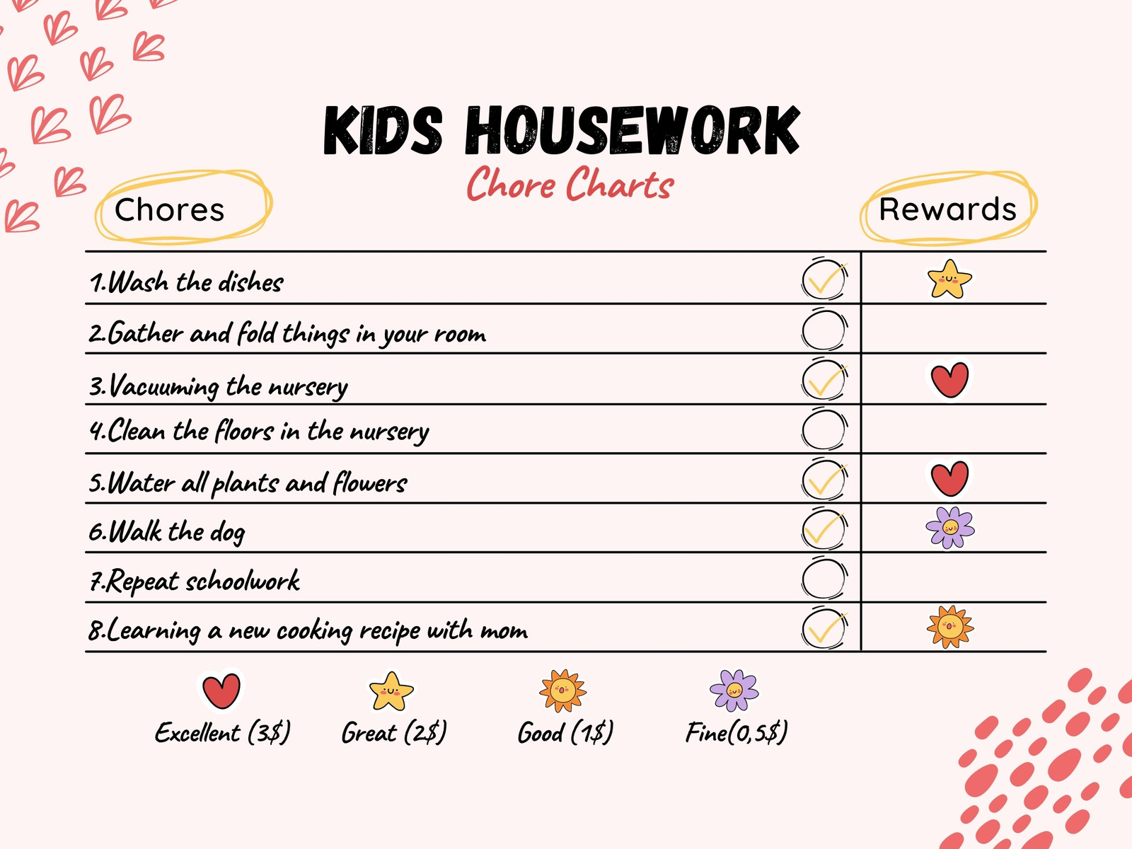 Doodle Kids Housework Chore Graph