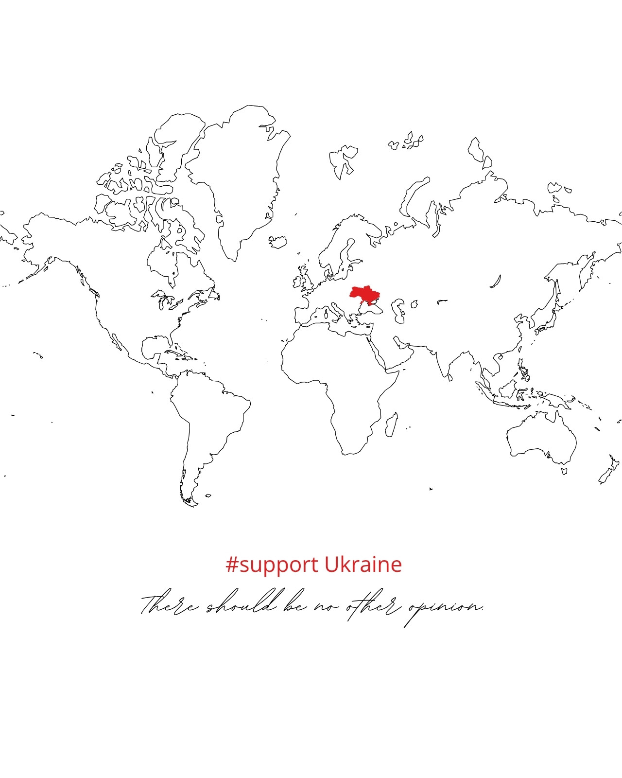 Black White and Red Minimalist Support Ukraine Instagram Post