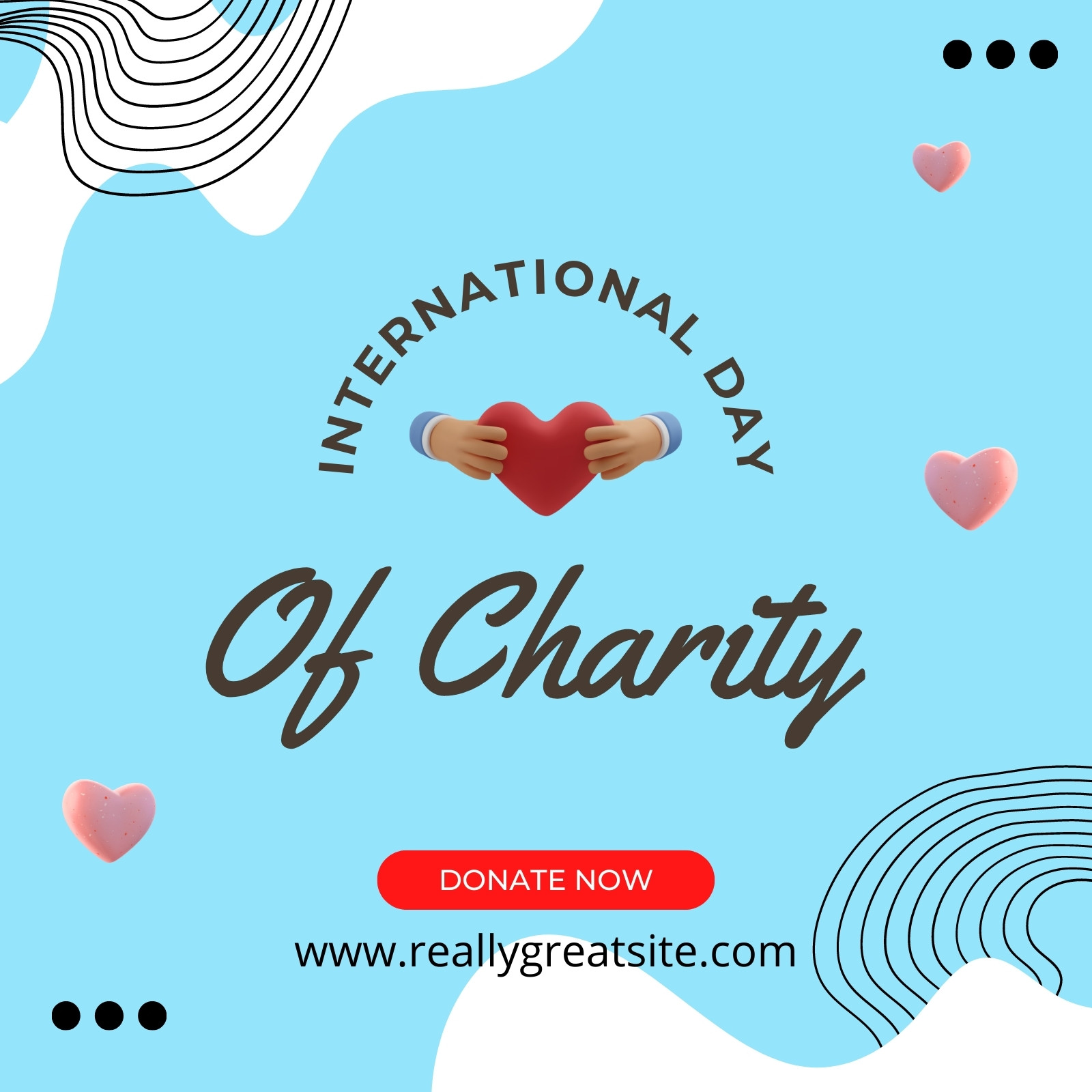 Blue Modern International Day of Charity Instagram Post