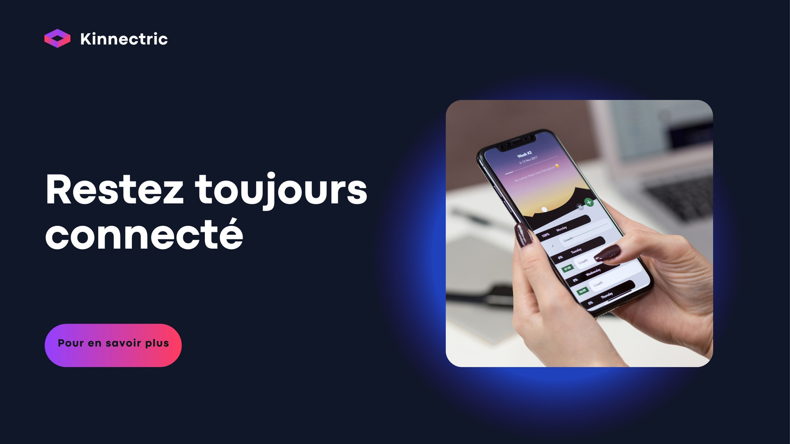 Site Web d'Entreprise Application Technologique Bleu Foncé et Violet Gras