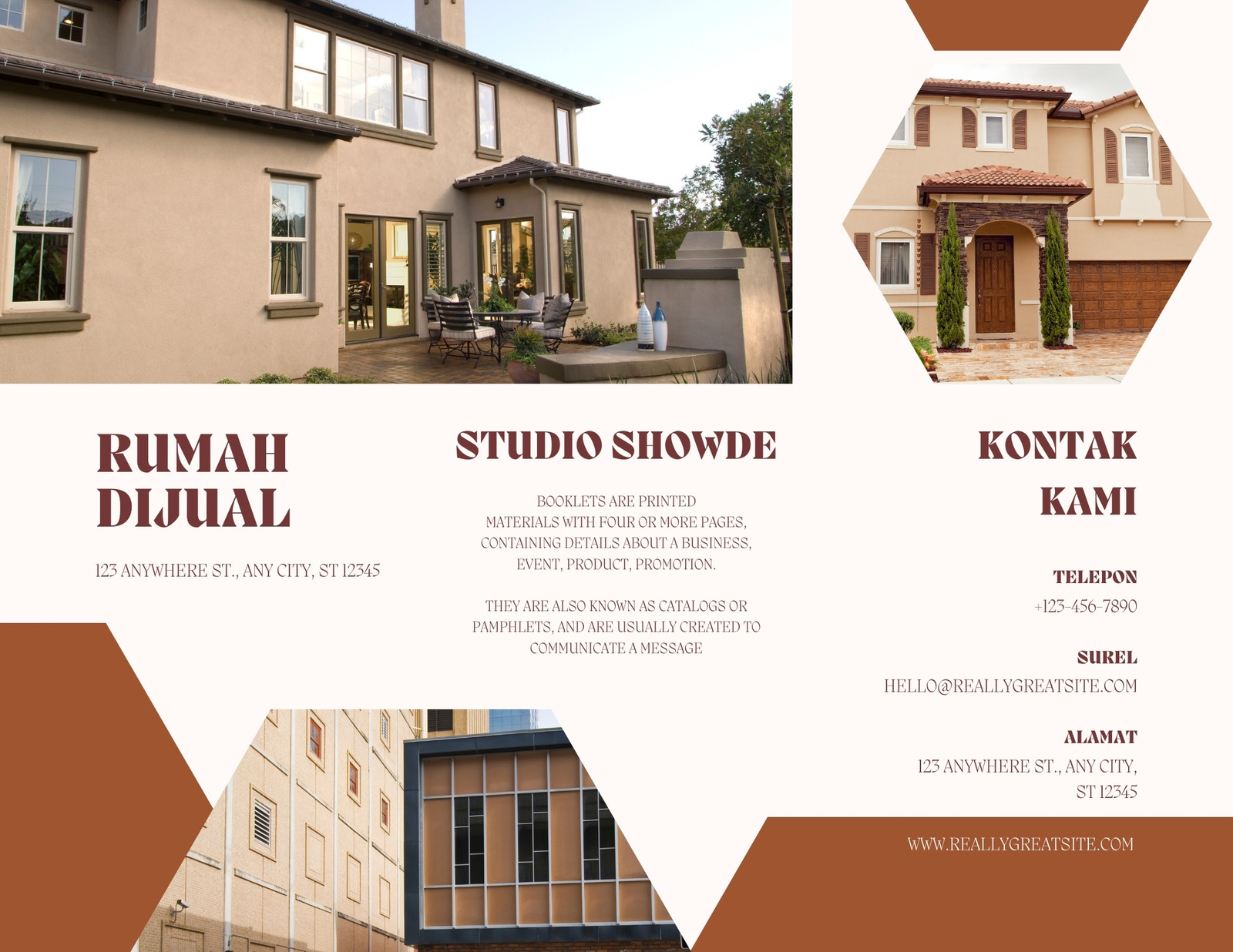Modern Cokelat Krem Brosur Perumahan Interior Modern Cokelat Krem Brosur Perumahan Interior