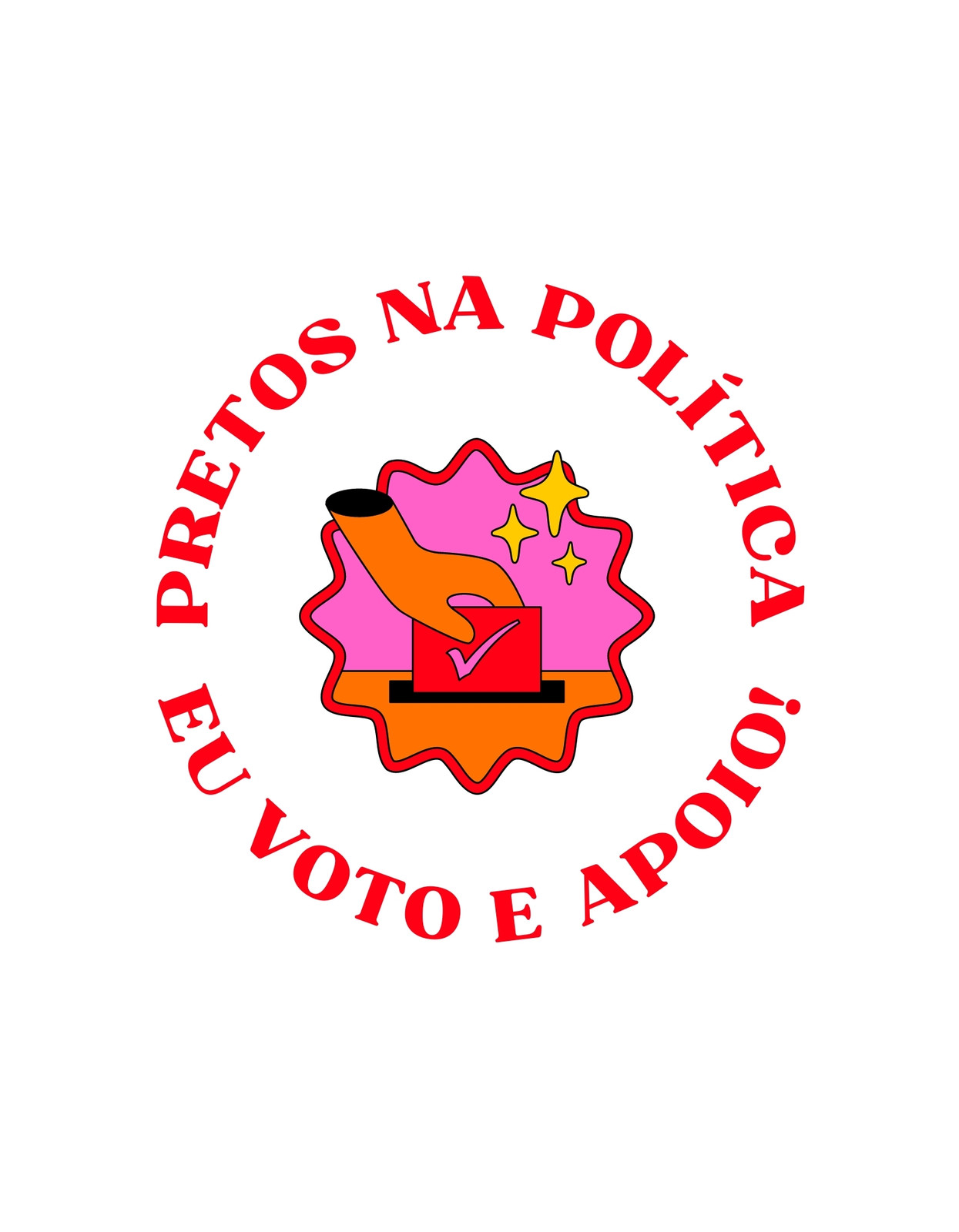Camiseta eleição política retrô vintage colorido vermelho