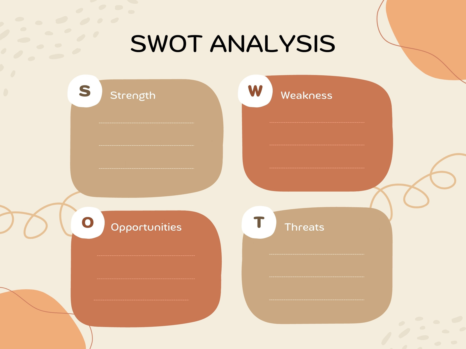 Cream Playful Swot Analysis Graph