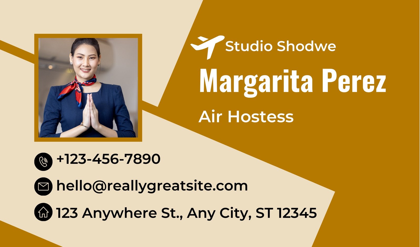 Orange Modern Travel Agency Business Card