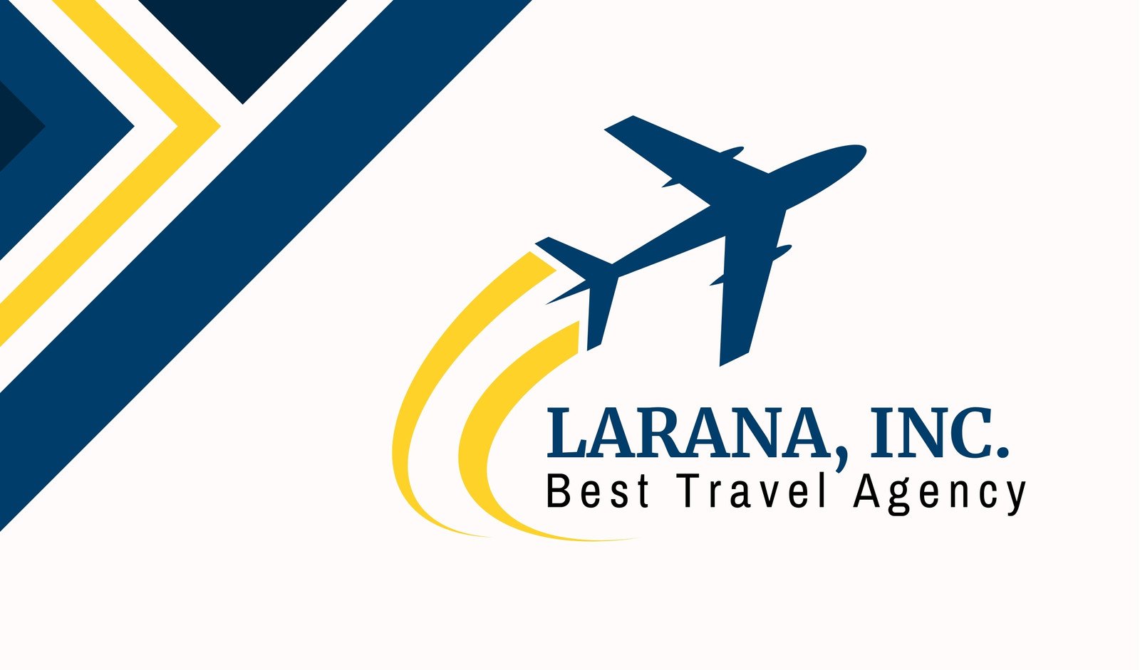 white and blue modern travel agency business card