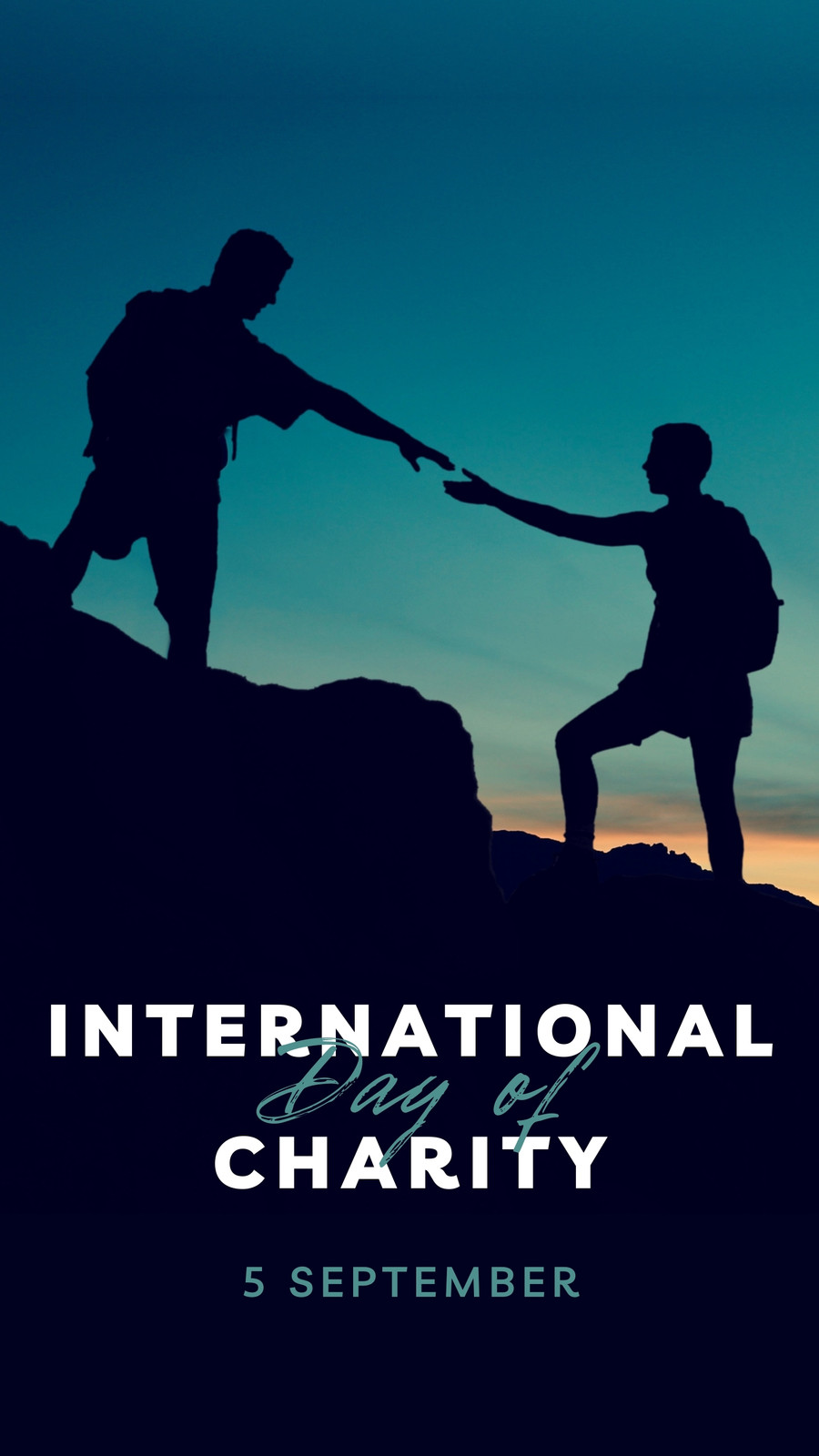 Black Flat International Day Of Charity Instagram Story