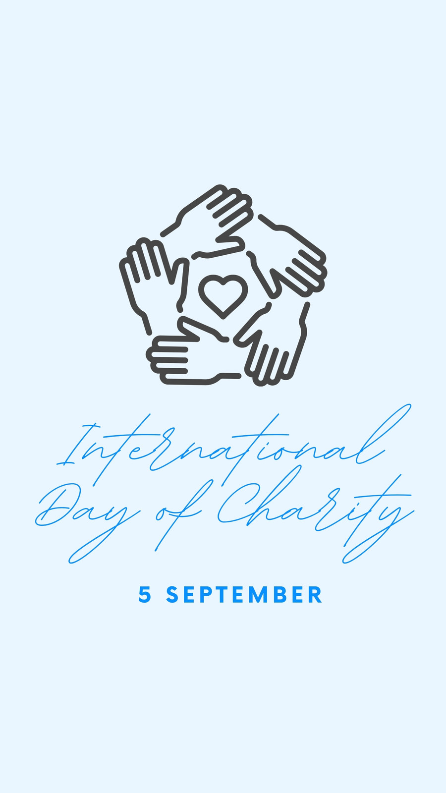 Blue Simple International Day Of Charity Instagram Story