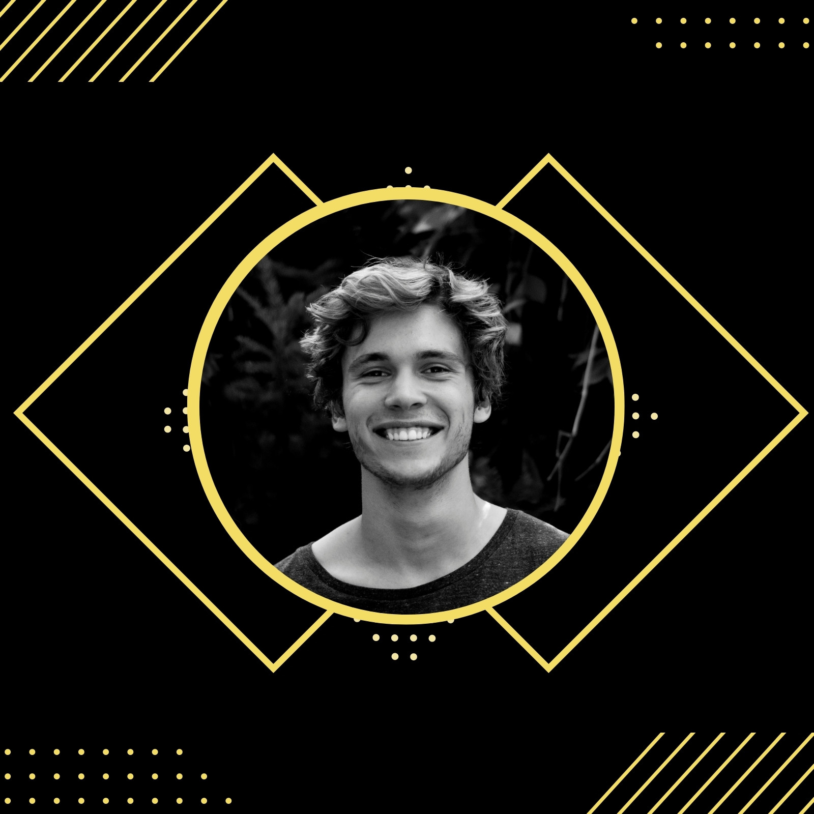 Black Yellow Modern YouTube Profile Picture