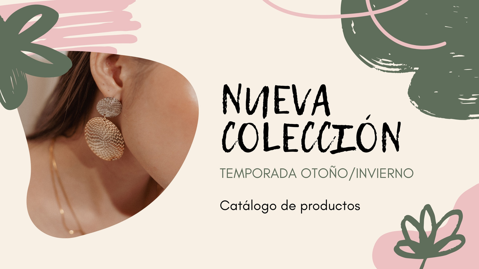 Presentación Catálogo de Productos Marca Moda Mujer Floral Orgánico Verde Rosa