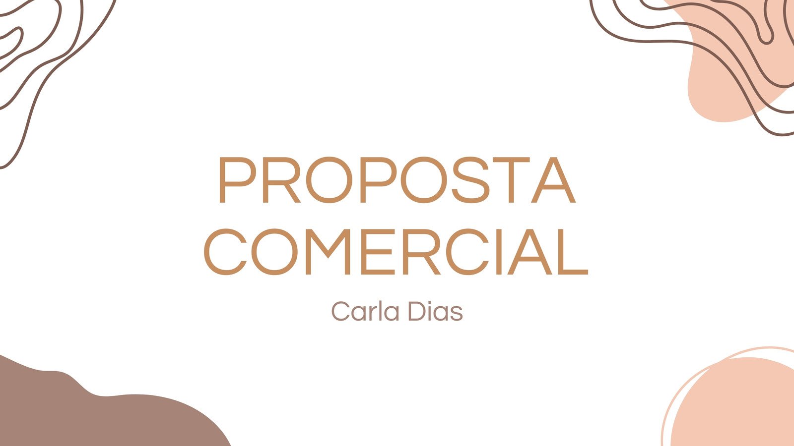Apresentação proposta comercial básica e simples em tons de marrom