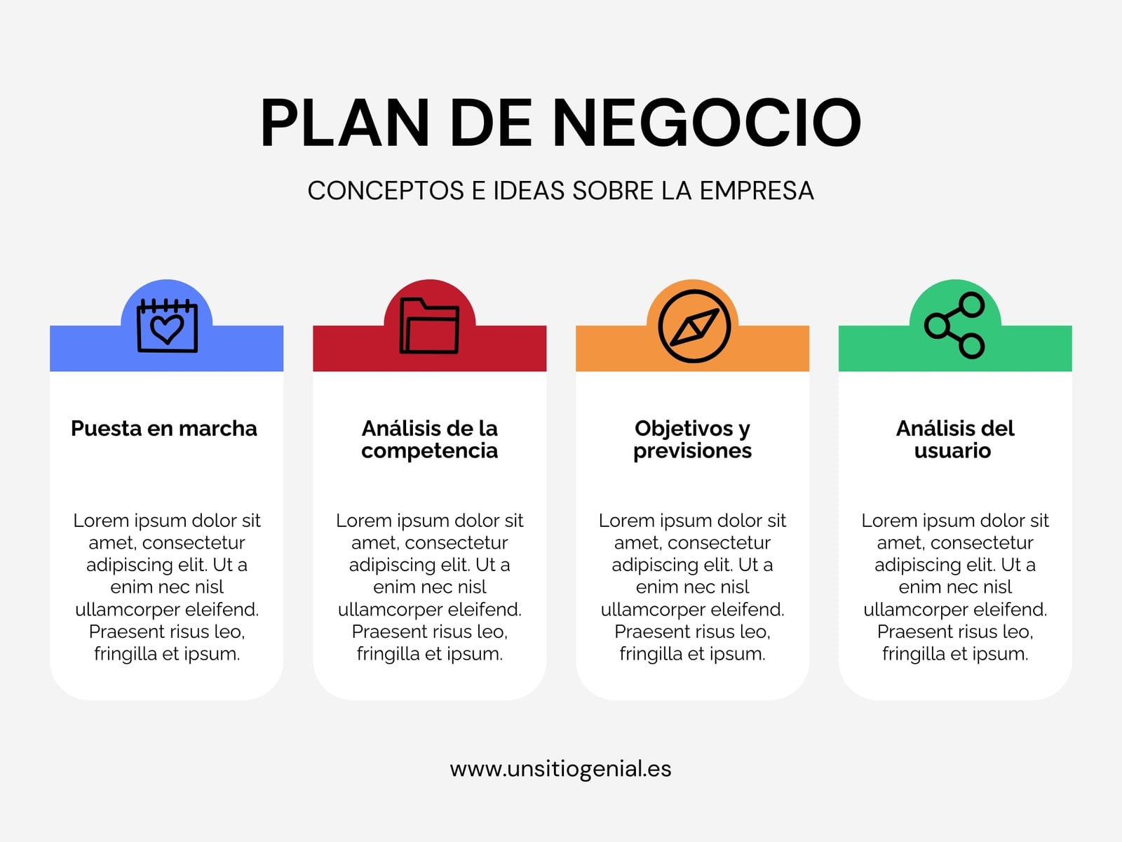 Gráfico Plan de negocio Bloques Informativo Corporativo Multicolor