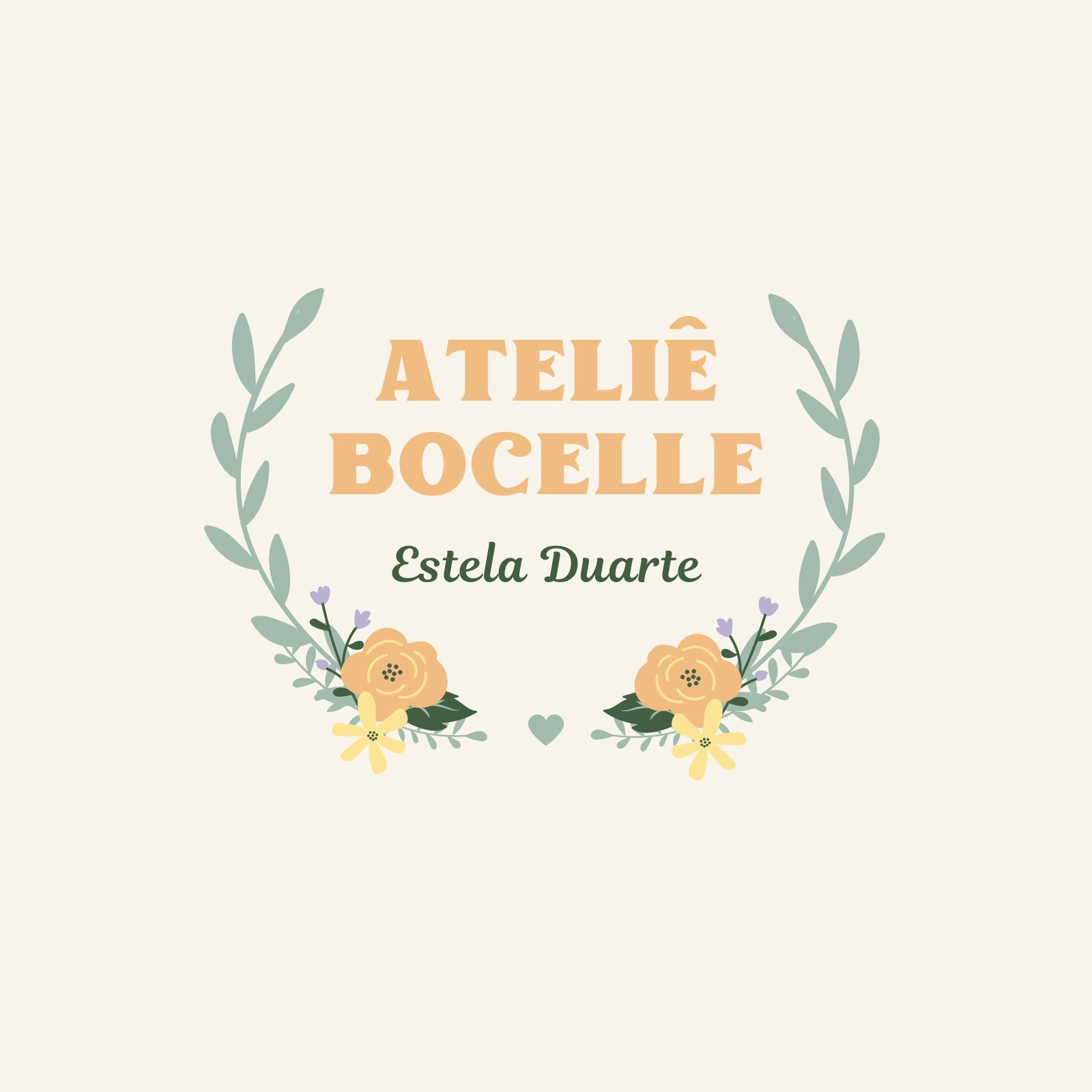 Logo Artesanato Floral Laranja e Verde