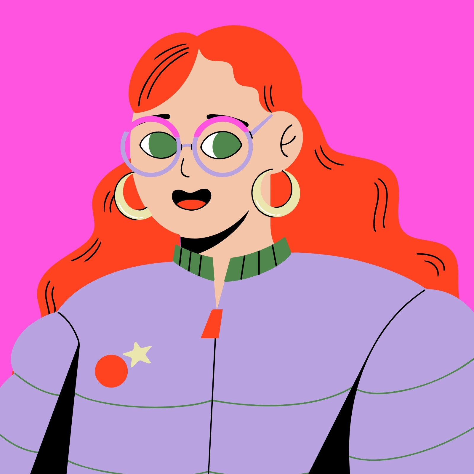 Pink Lilac Bright Orange Minimal Lined Avatar