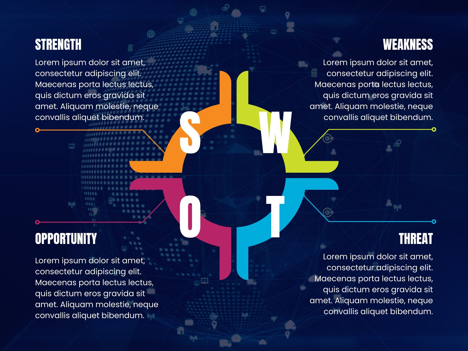 Navy Modern SWOT Analysis Graph