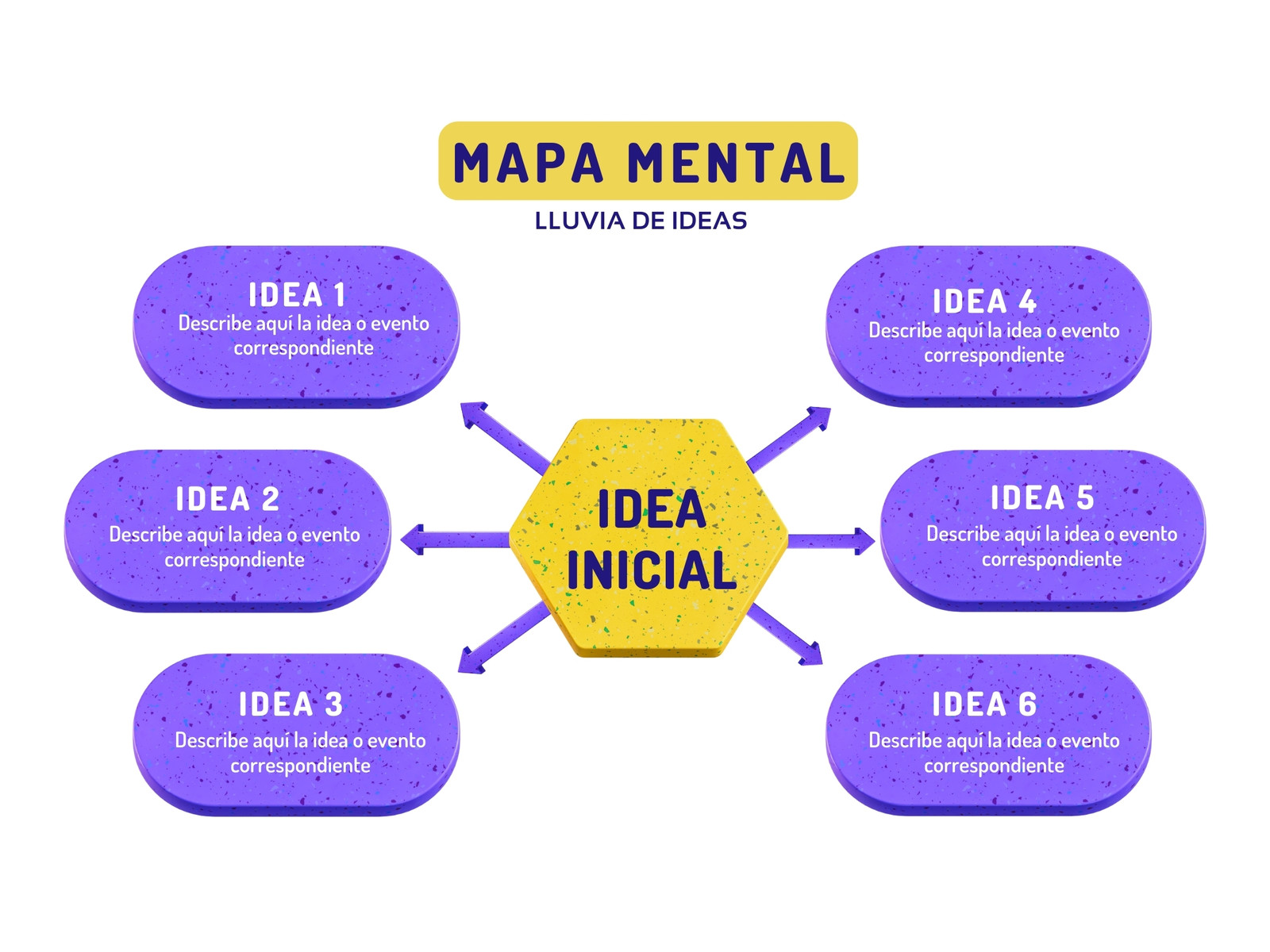 Gráfico Mapa mental lluvia de ideas Moderno Azul y amarillo
