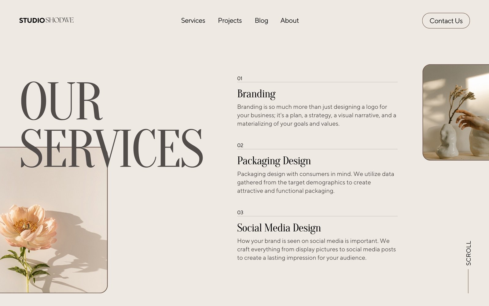 Beige Contemporary Design Studio Service Desktop Prototype