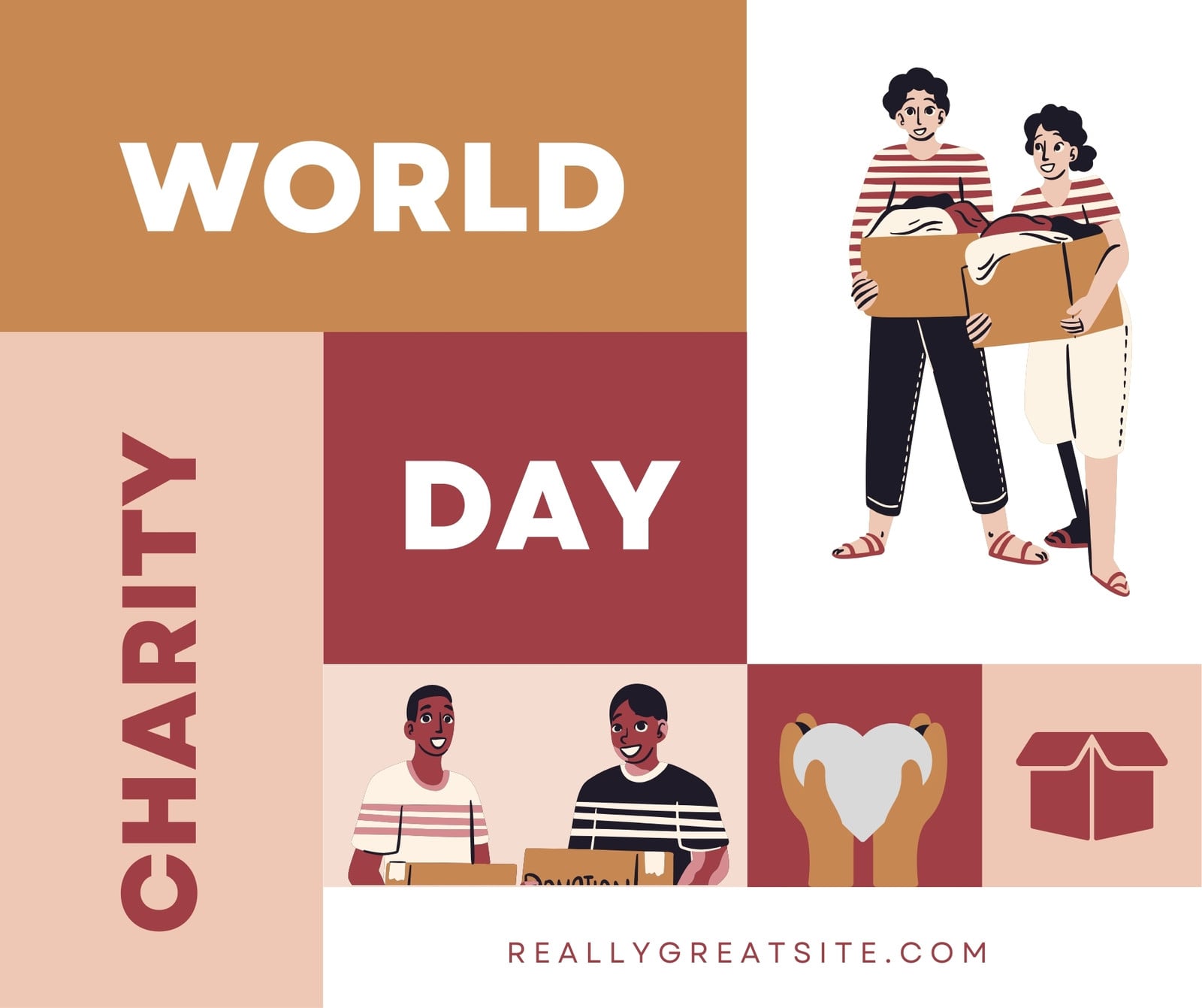 Red Creative World Charity Day Facebook Post 