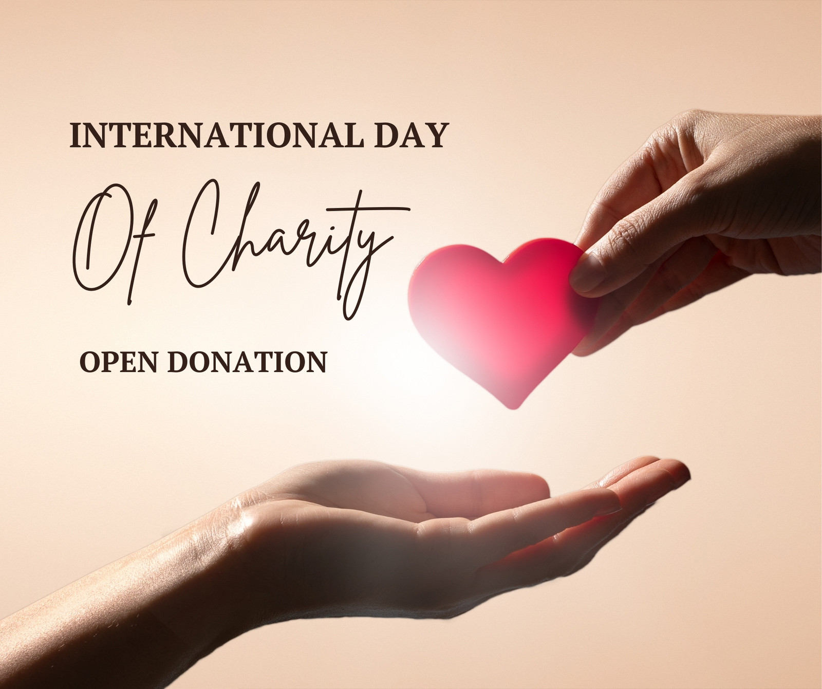 Brown and Peach Modern International Day of Charity Facebook Post