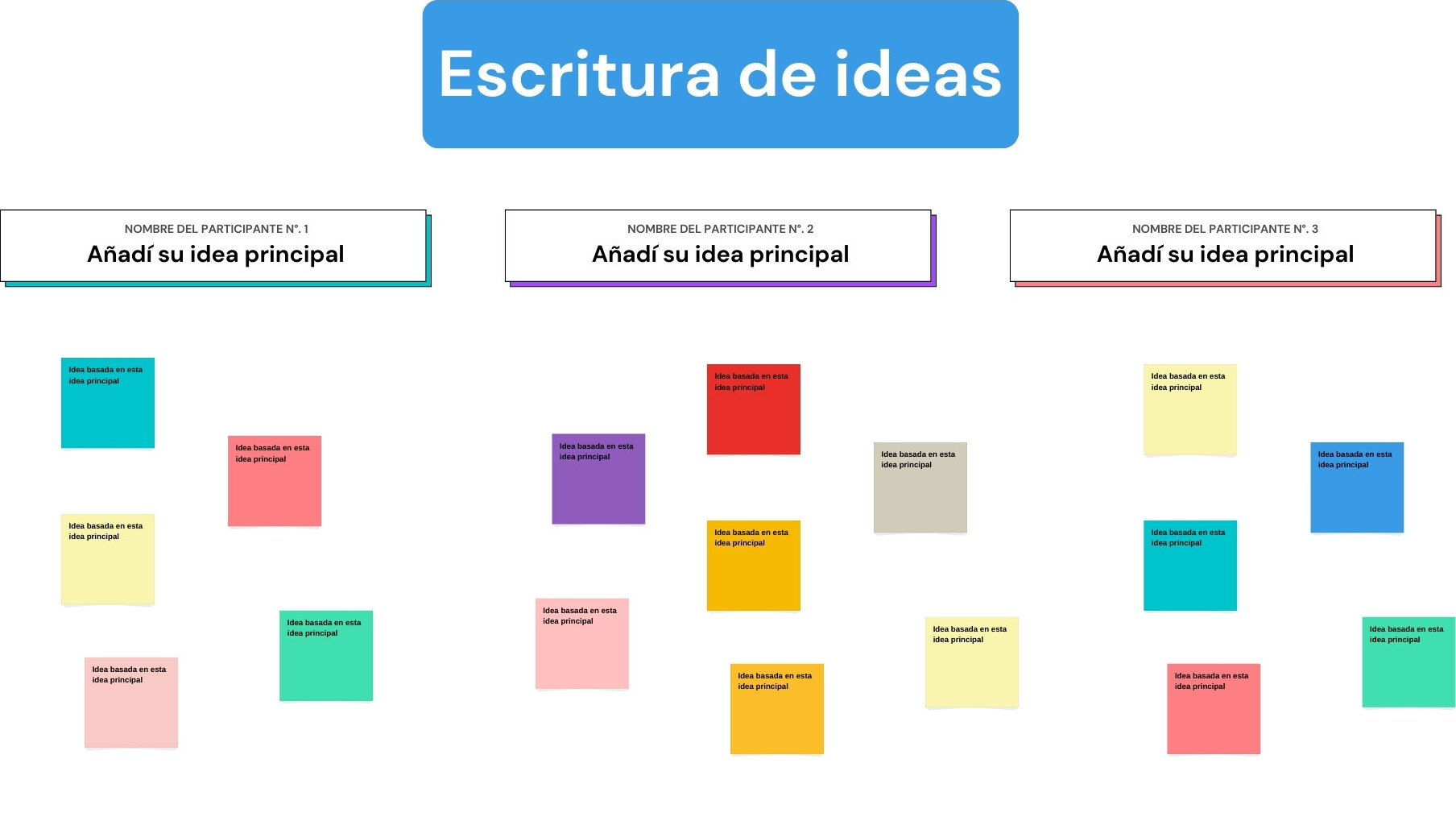 Colorido Simple Lluvia de ideas Pizarrón