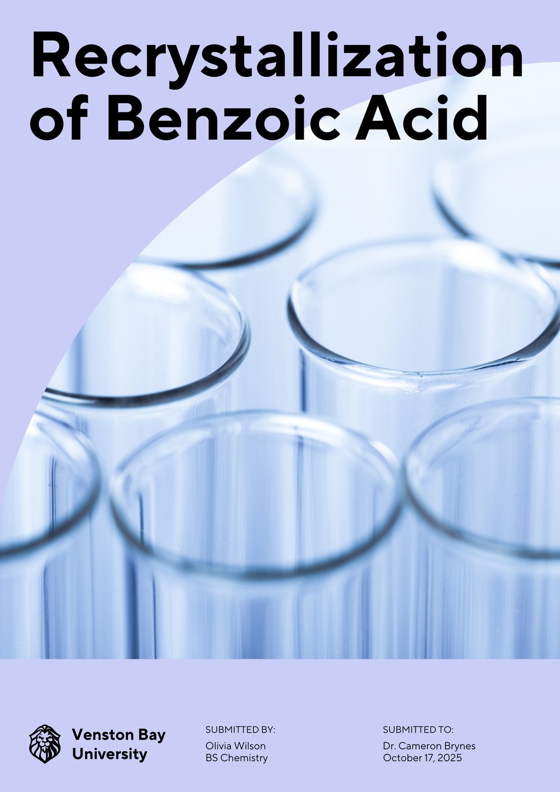 Lilac Dynamic Professional Lab Report Cover Page