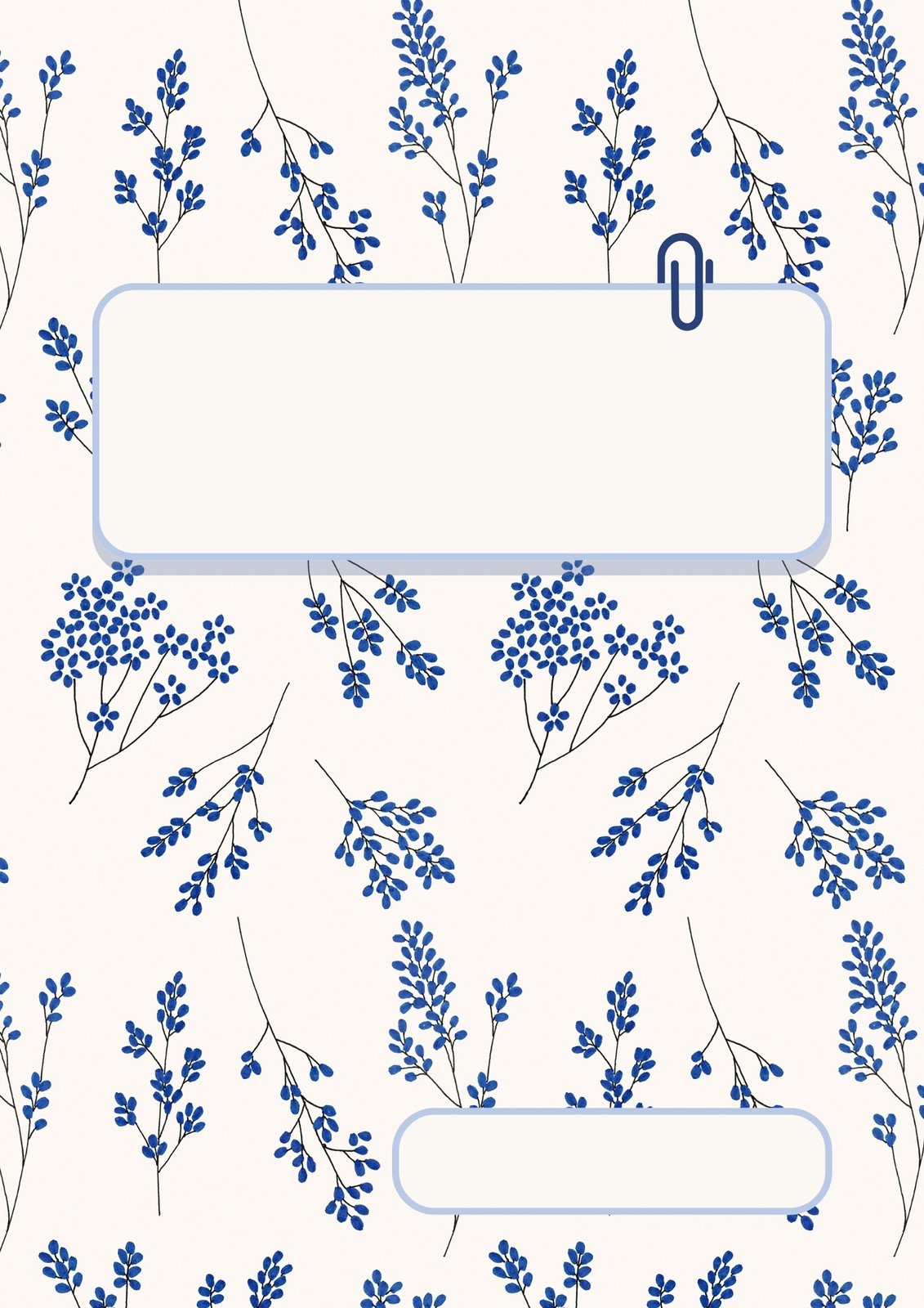 Agenda Portada Floral Azul y Crema