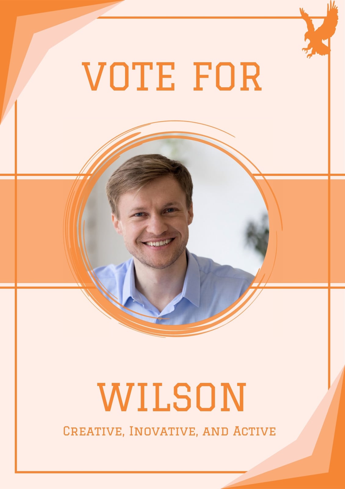 Orange Geometric Campaign Poster