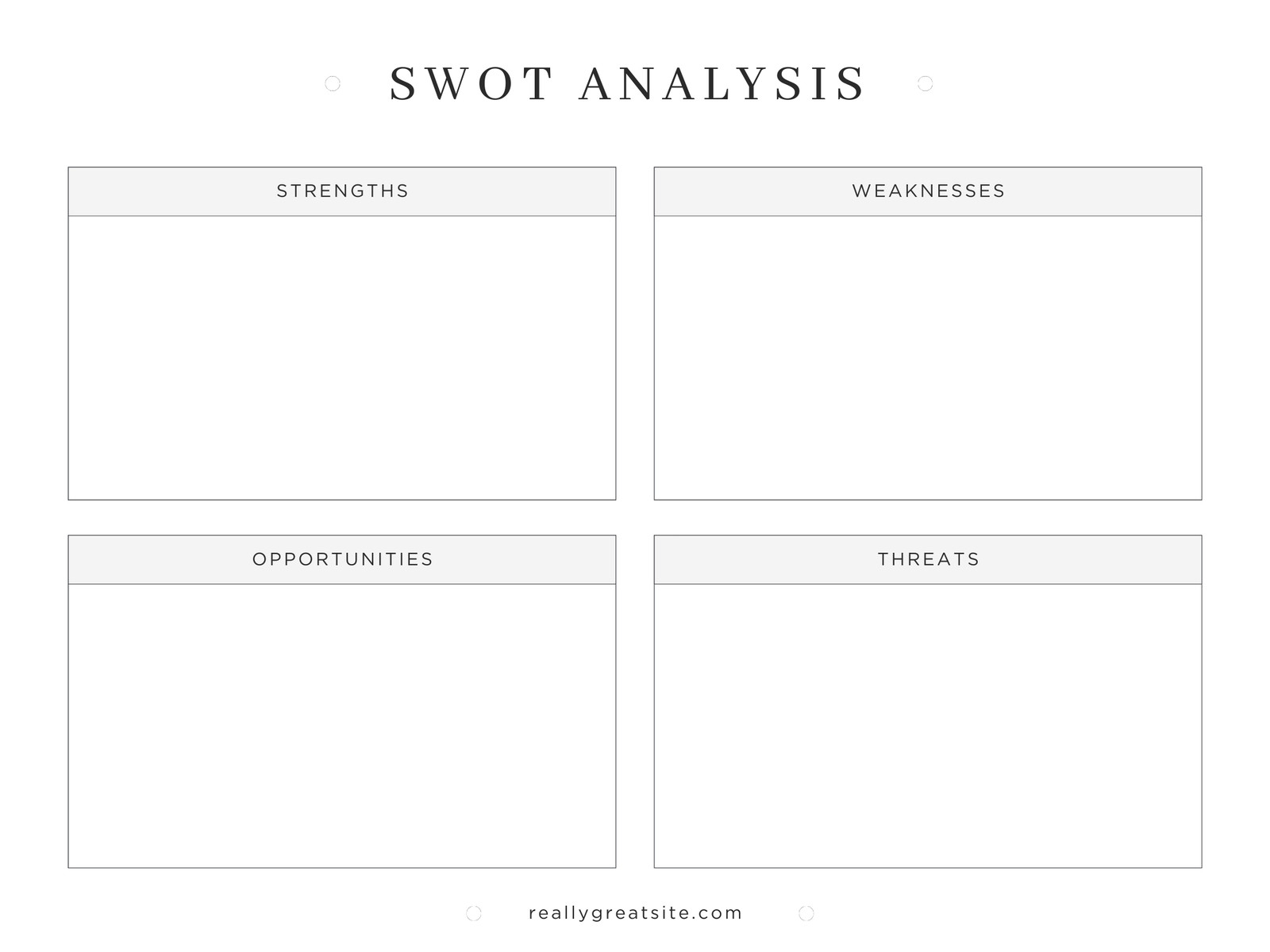 White Clean SWOT Analysis Graph