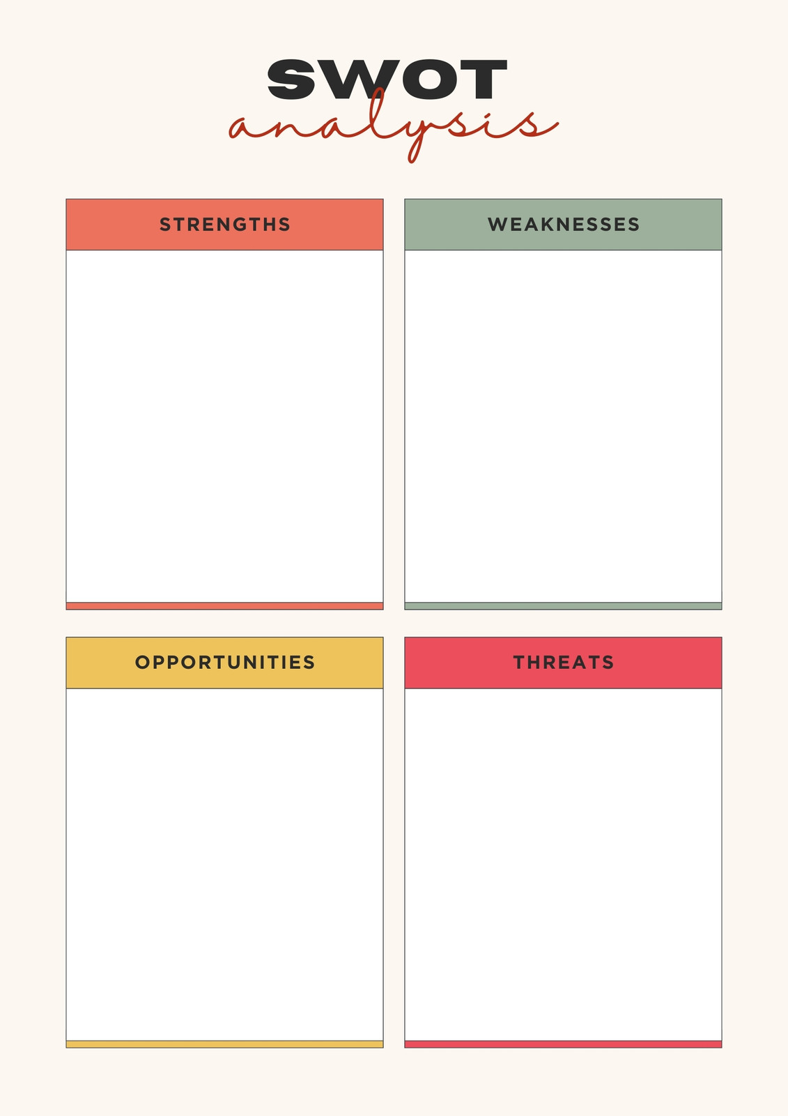 Beige Minimal SWOT Analysis Journal Planner