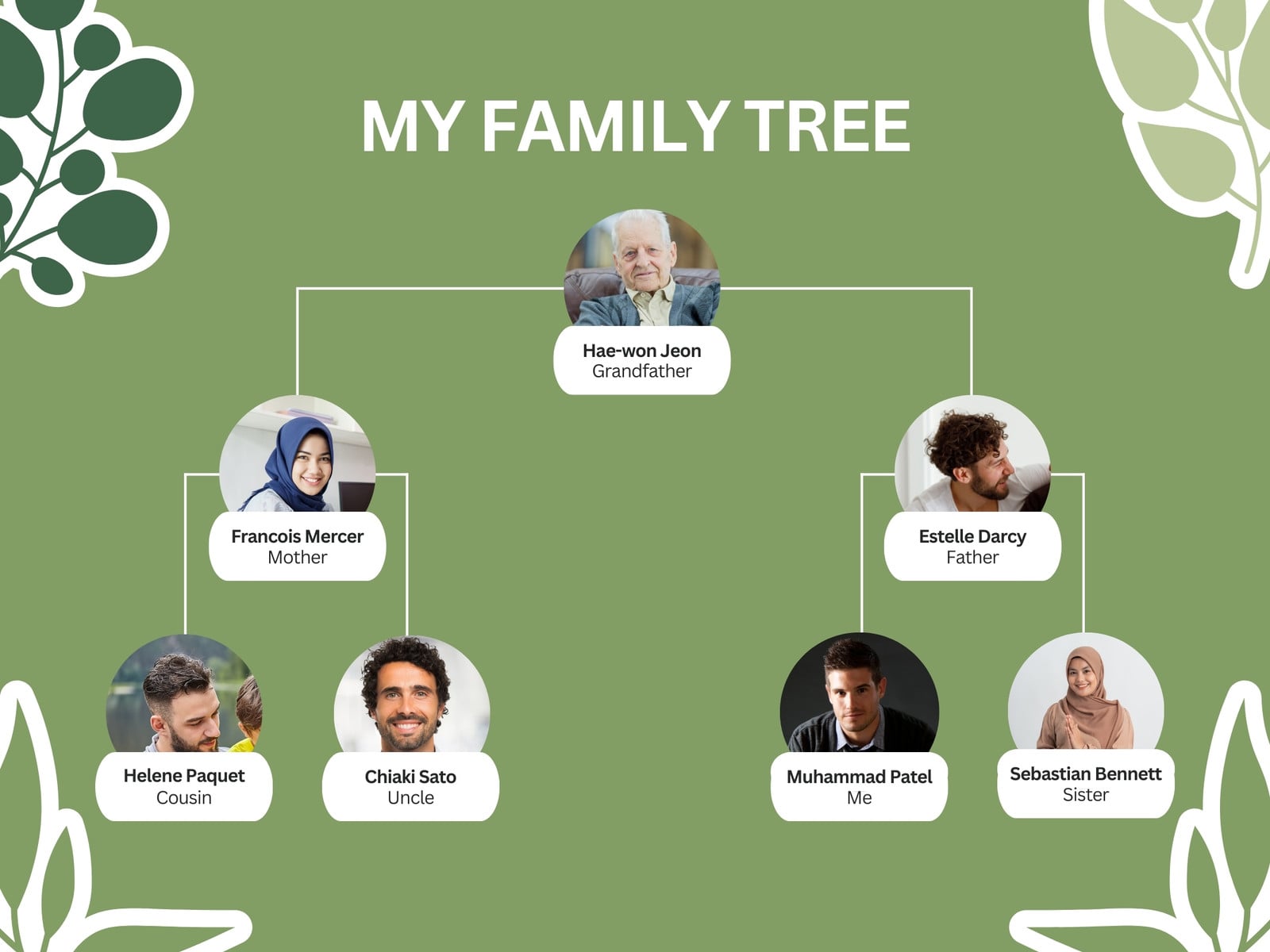 Green Illustration Family Tree Graph