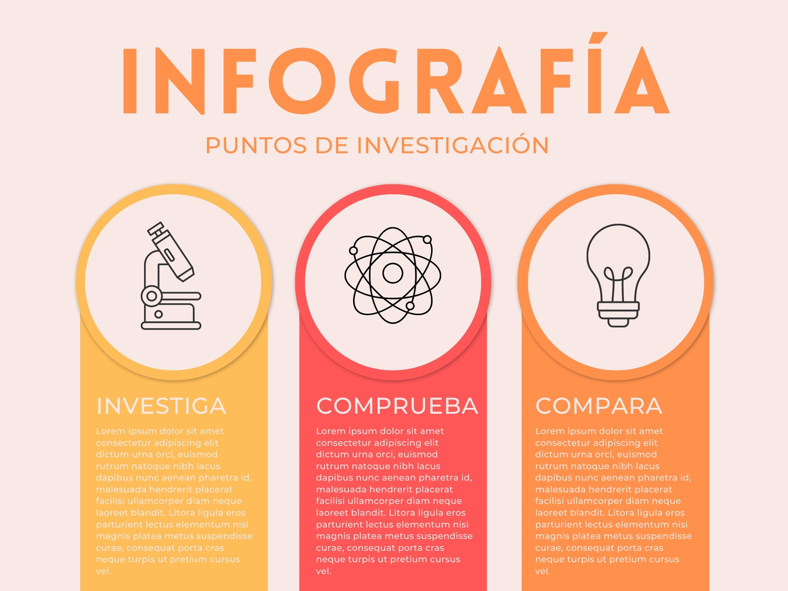 Infografia grafica datos investigación colorida moderna naranja
