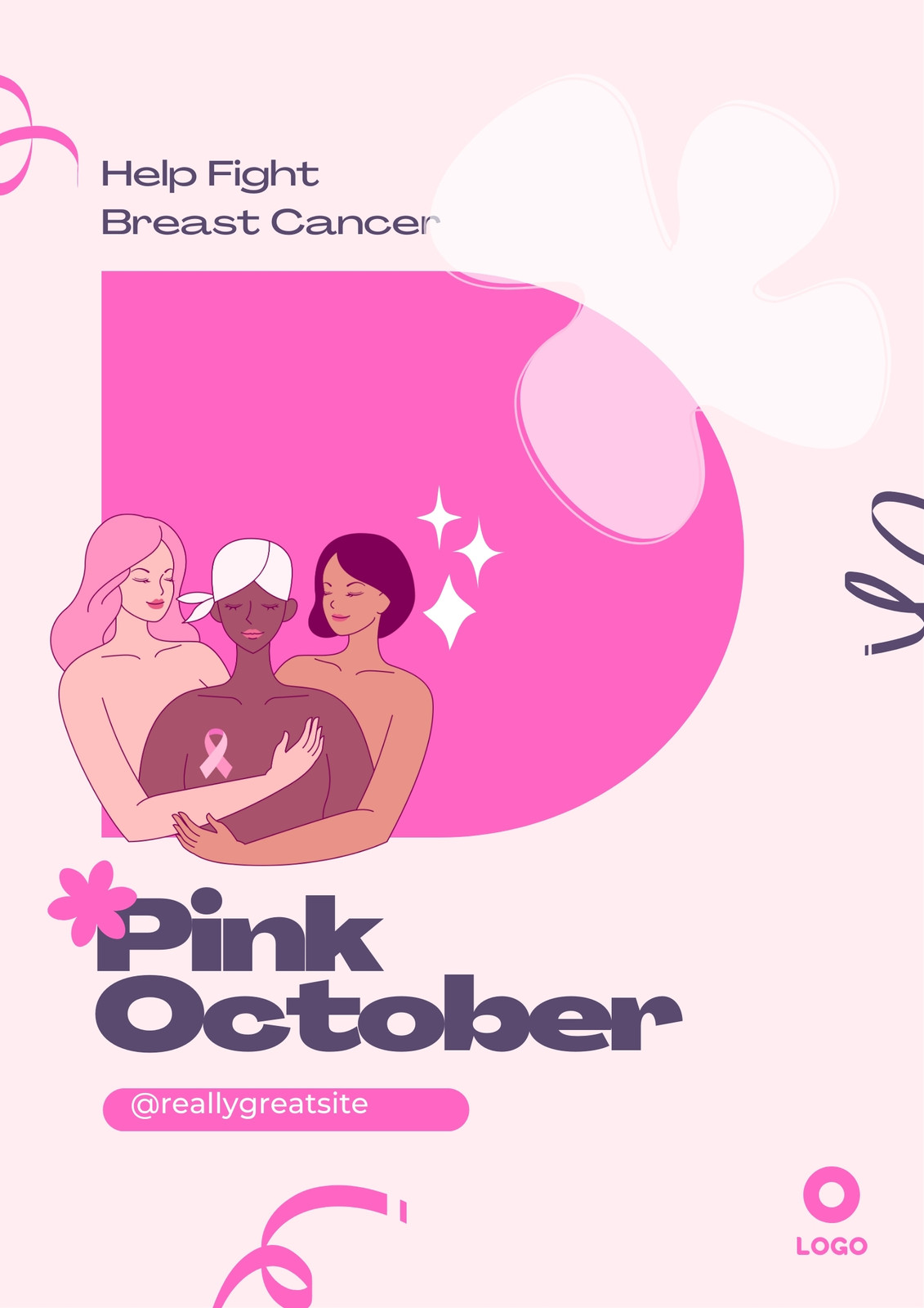 Help Fight Breast Cancer Pink October Poster