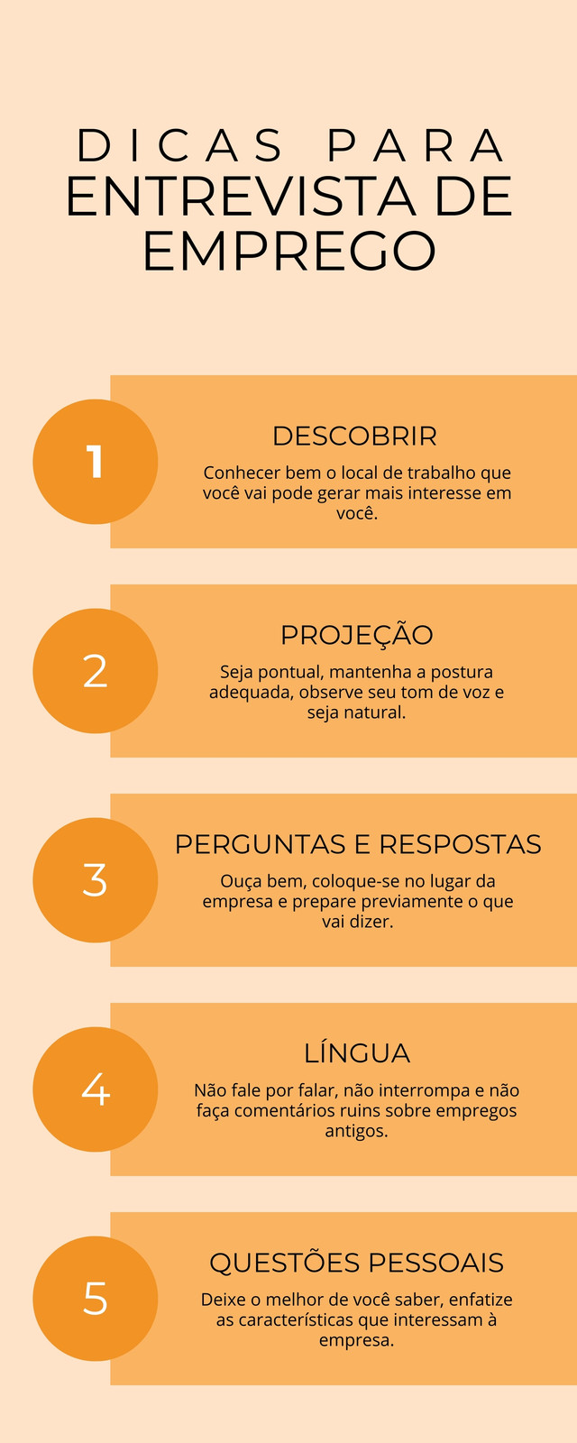 Infográfico de Dicas de Trabalho Minimalista Laranja