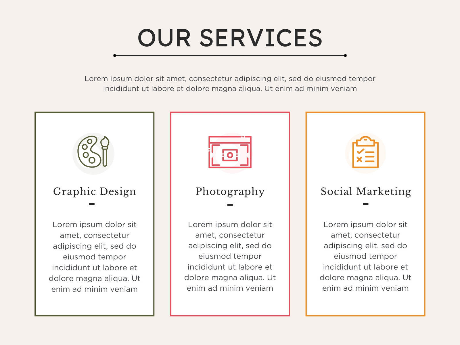 Beige Clean Business Our Services Graph