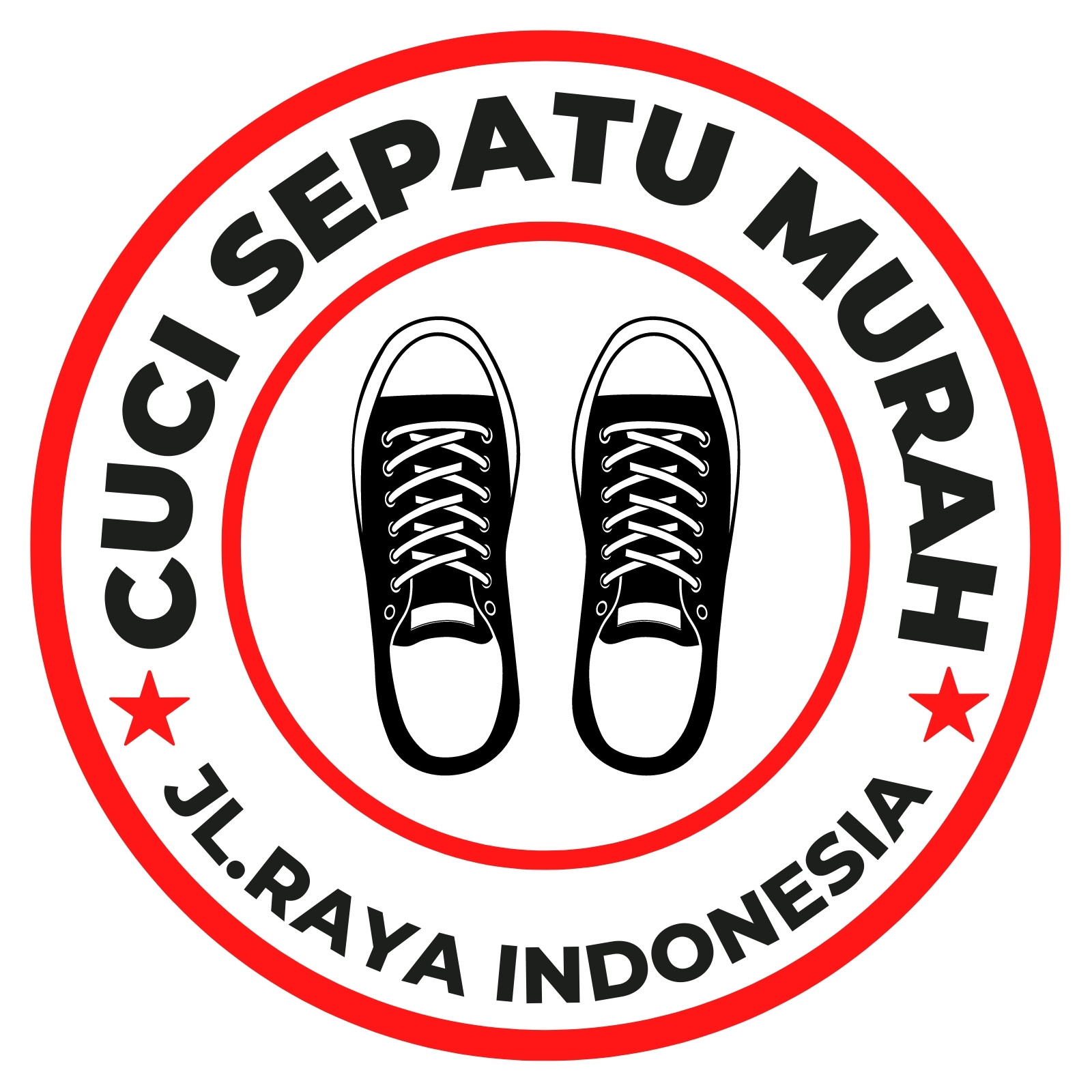 Merah Hitam Logo Stempel Cuci Sepatu Murah Usaha Kecil Merah Hitam Logo Stempel Cuci Sepatu Murah Usaha Kecil