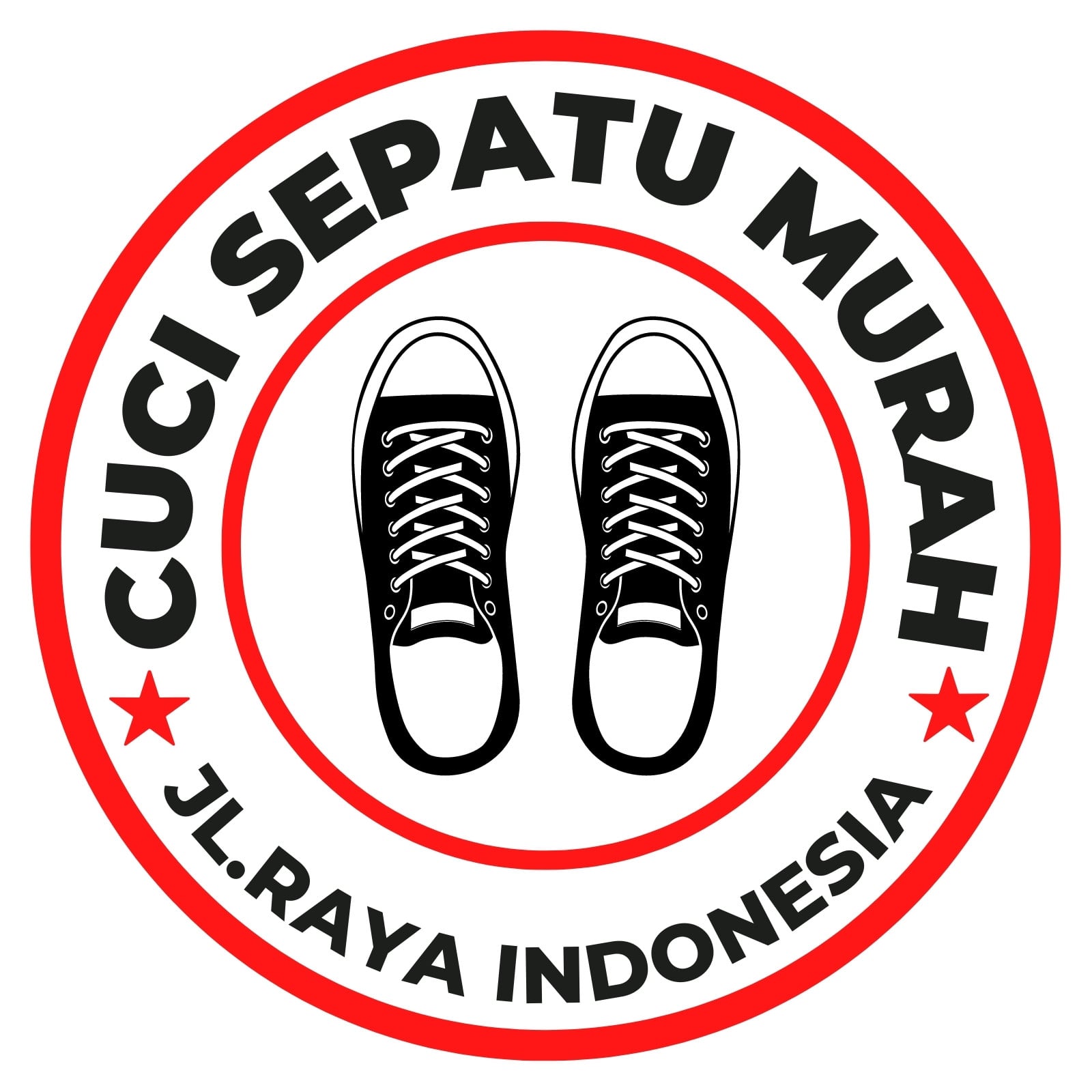 Merah Hitam Logo Stempel Cuci Sepatu Murah Usaha Kecil Merah Hitam Logo Stempel Cuci Sepatu Murah Usaha Kecil